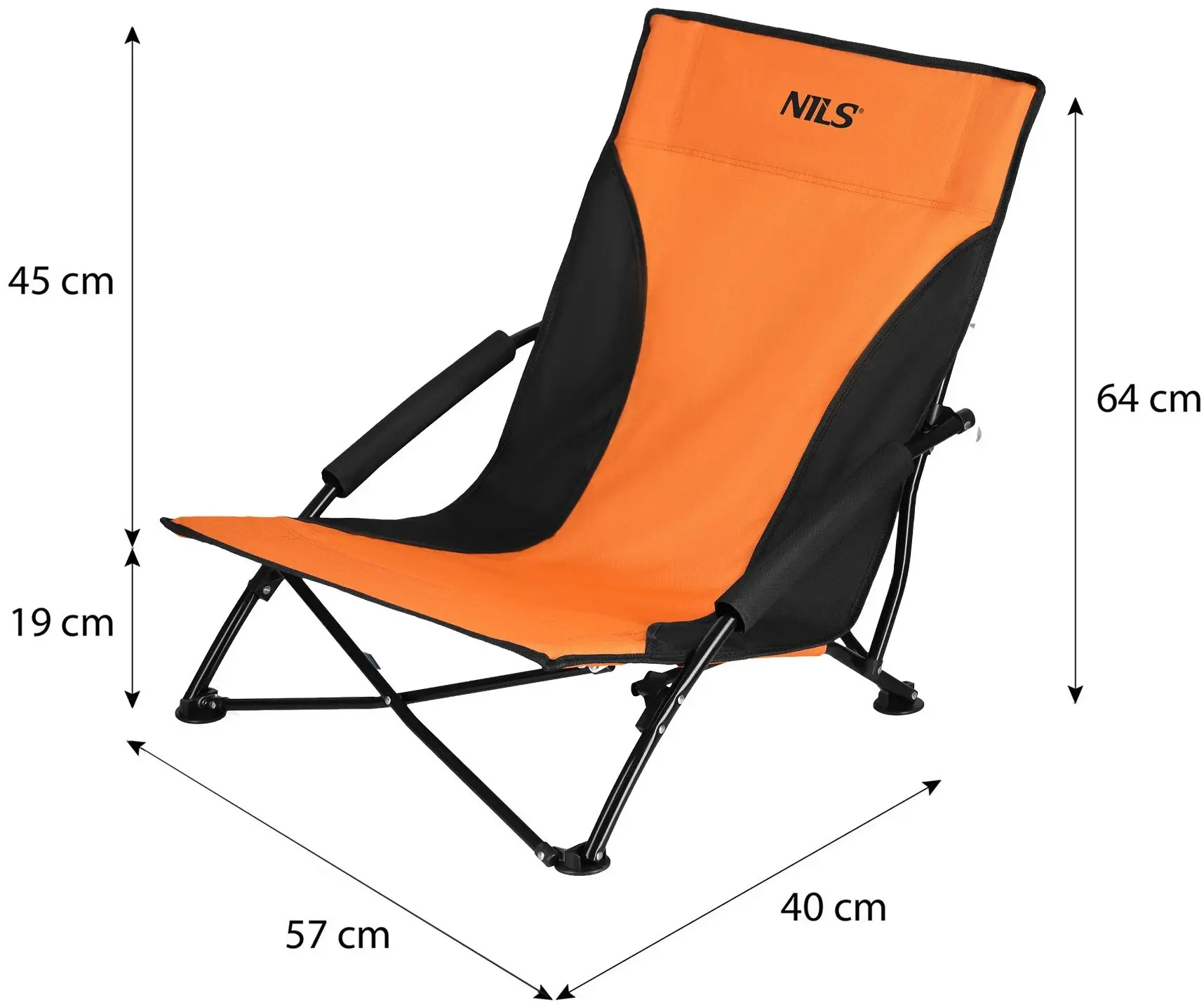 Scaun pliabil Nils Camp NC3035 (Orange/Black) - 6