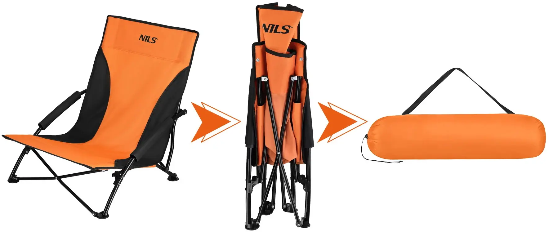 Scaun pliabil Nils Camp NC3035 (Orange/Black) - 7
