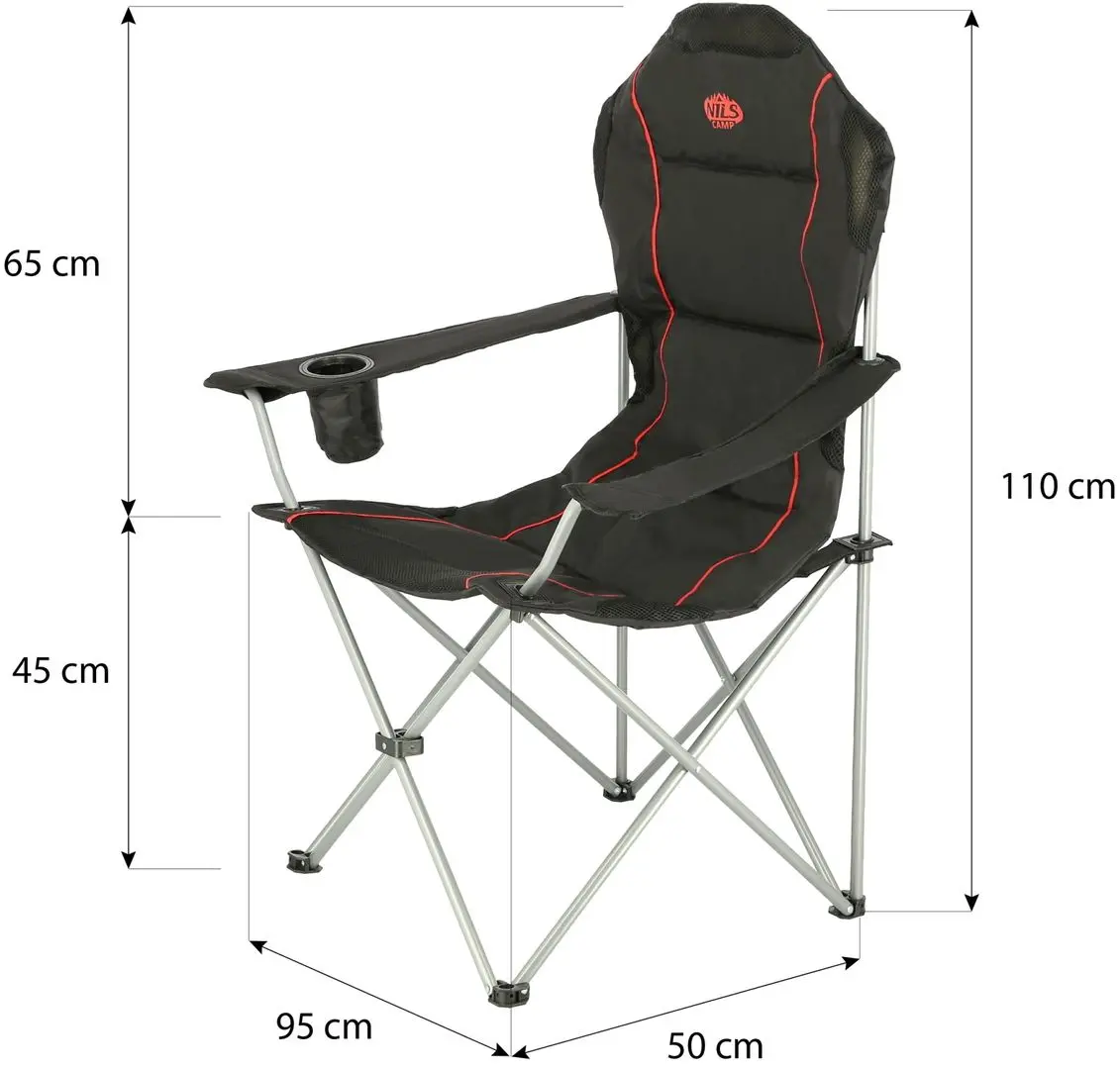 Складной стул Nils Camp NC3080 (Black/Red) - 15