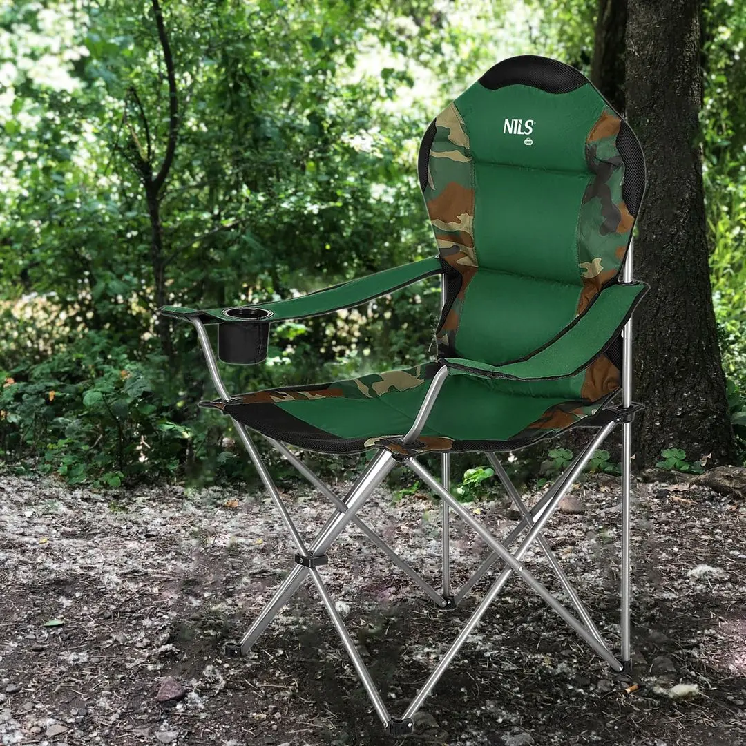 Складной стул Nils Camp NC3080 (Green/Camouflage)