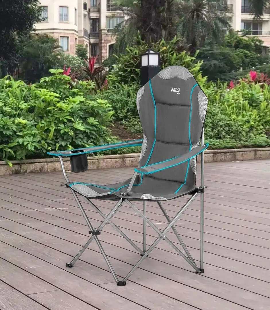 Scaun pliabil Nils Camp NC3080 (Light Gray)