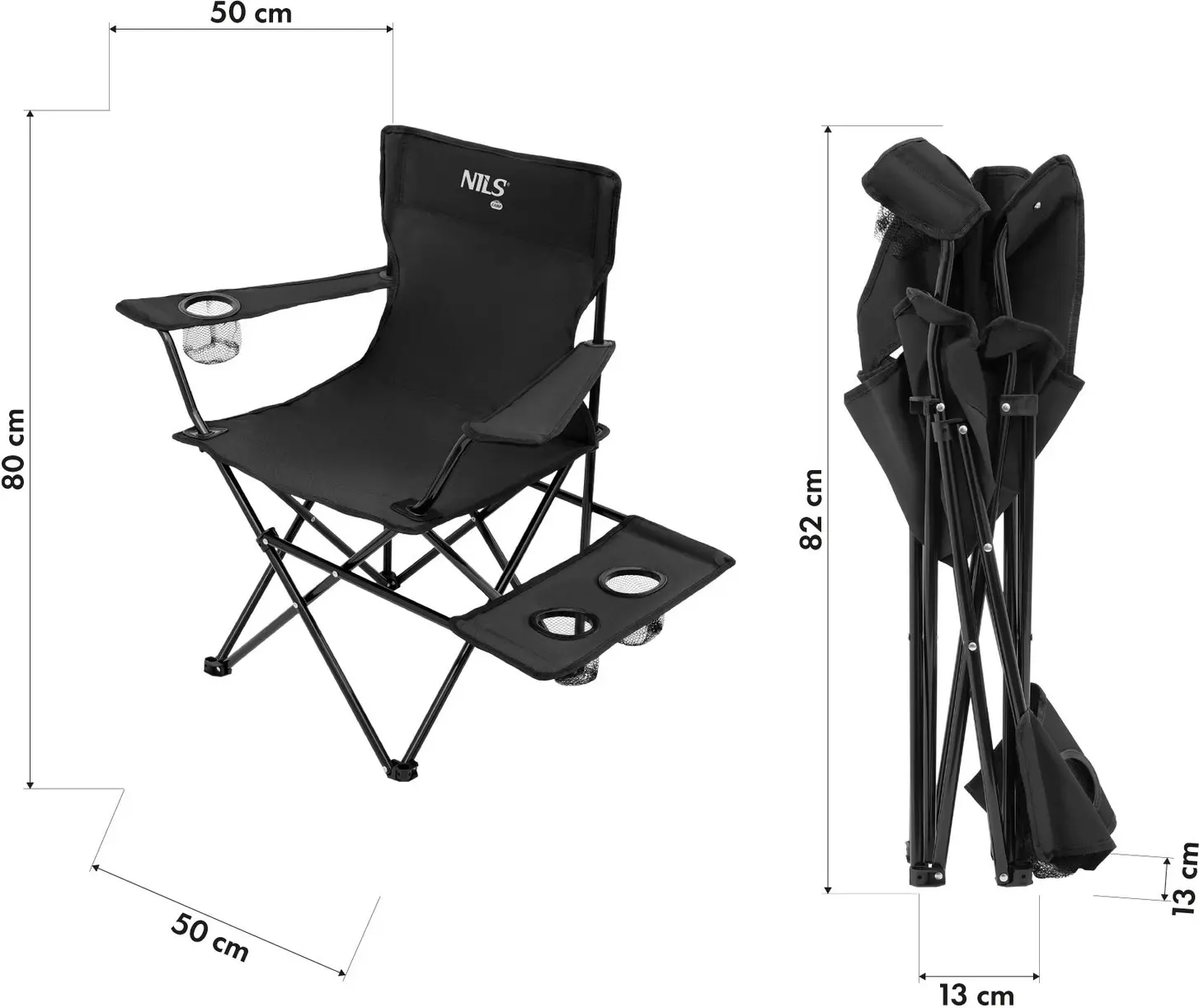 Scaun pliabil Nils Camp NC3301 (Black) - 9