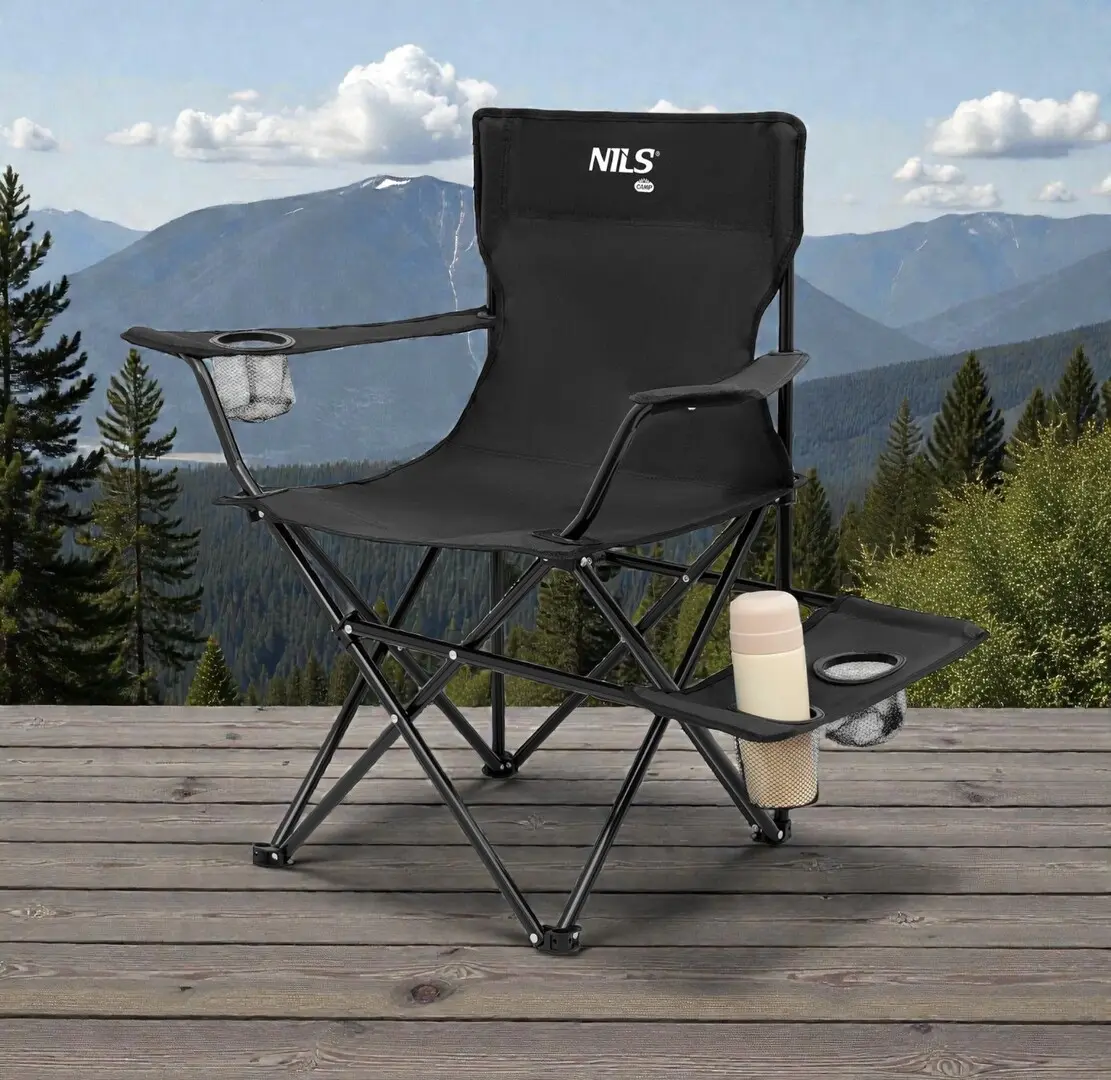 Scaun pliabil Nils Camp NC3301 (Black)