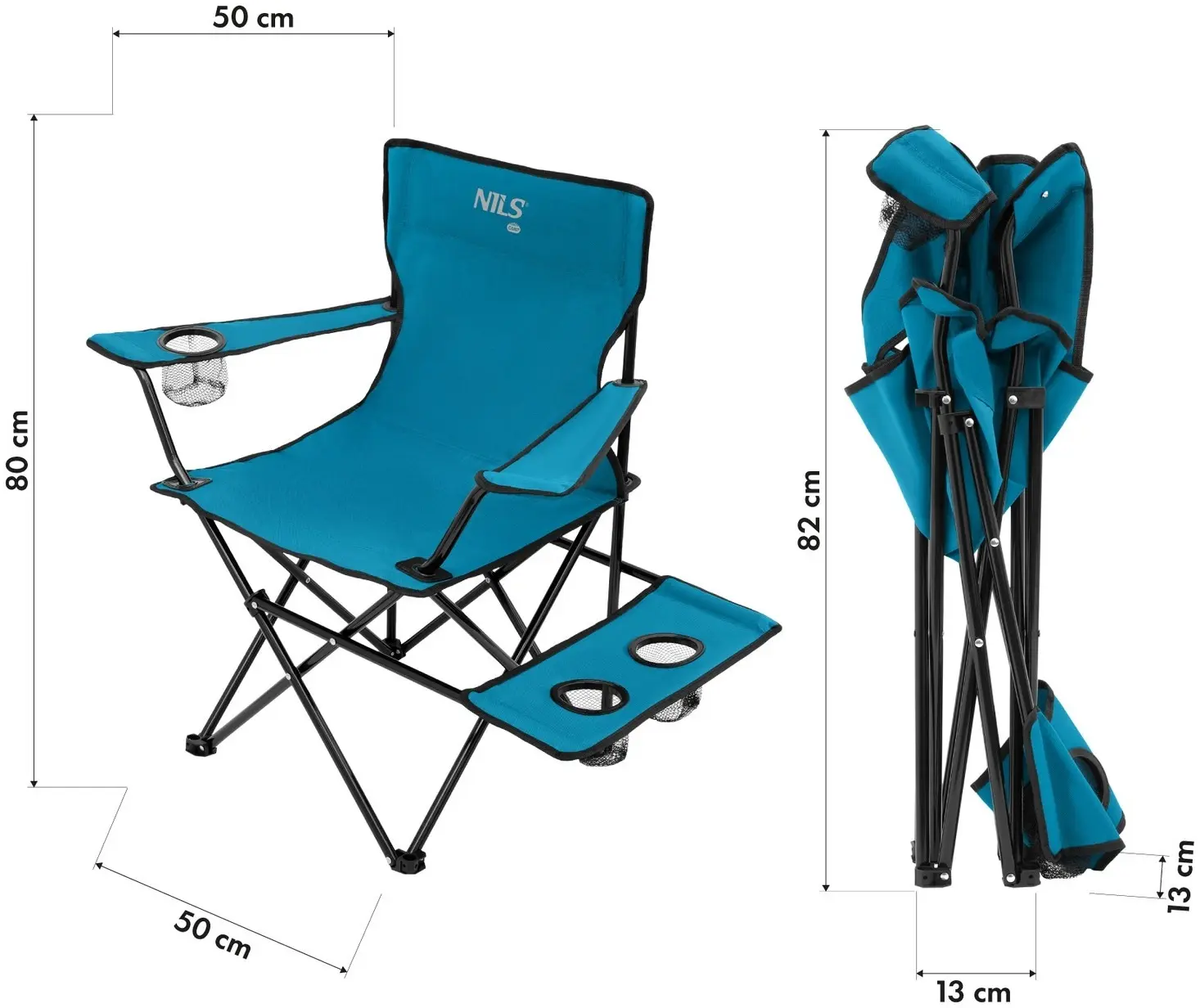 Складной стул Nils Camp NC3301 (Blue/Grey) - 10