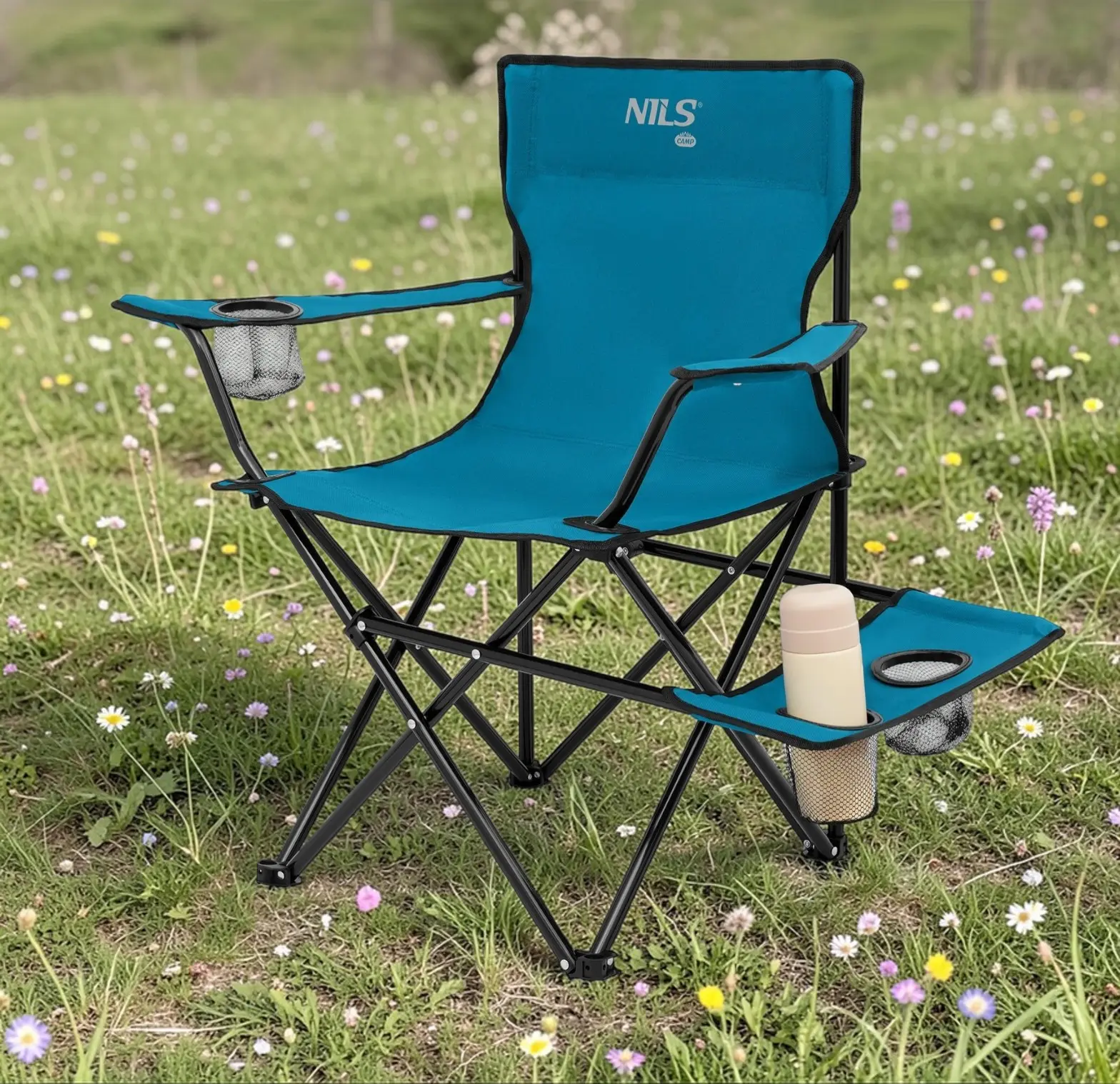 Складной стул Nils Camp NC3301 (Blue/Grey) - 2