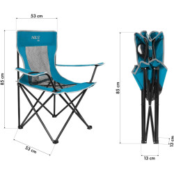 Scaun pliabil Nils Camp NC3302 (Blue/Grey) Thumb