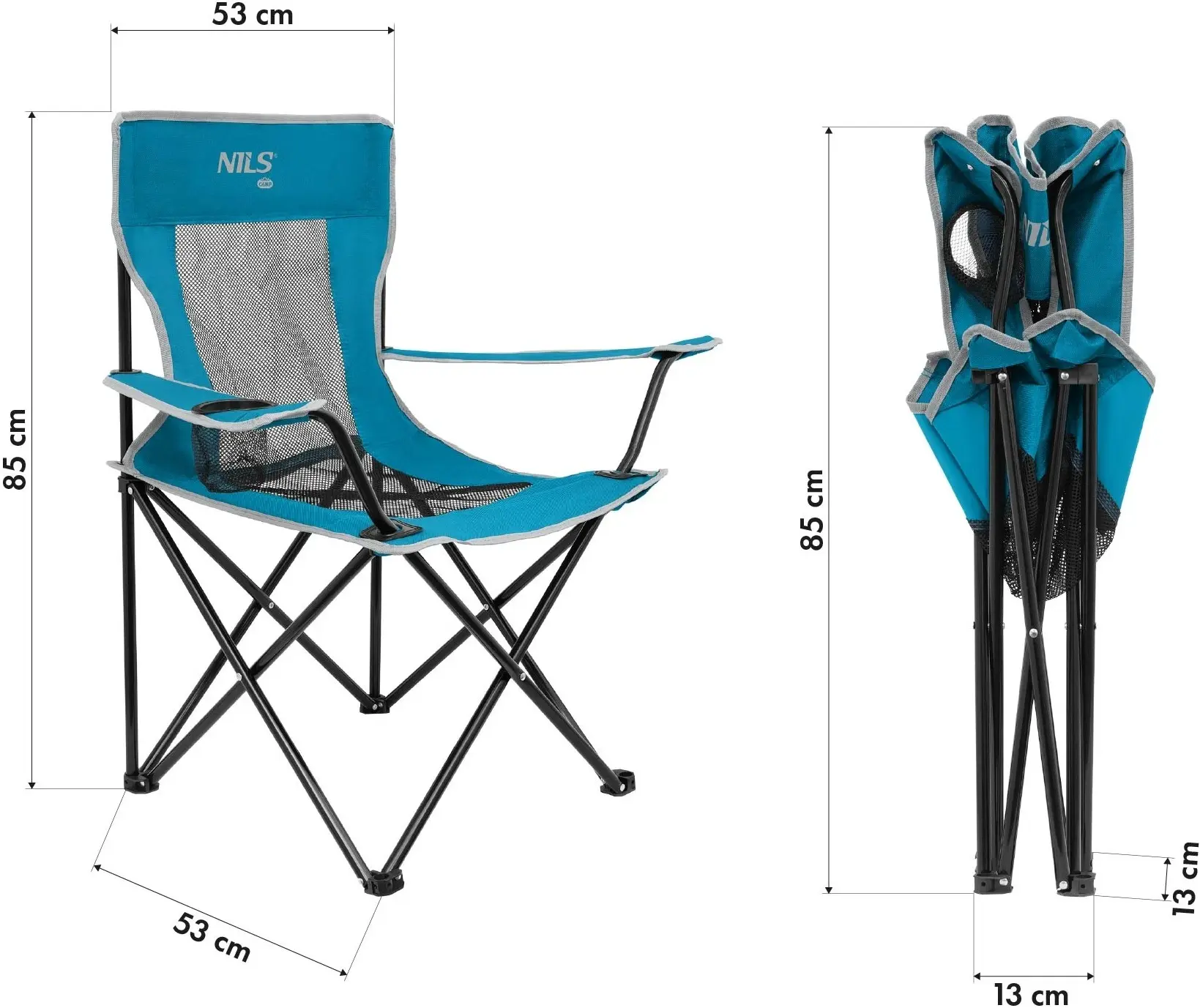 Scaun pliabil Nils Camp NC3302 (Blue/Grey) - 7