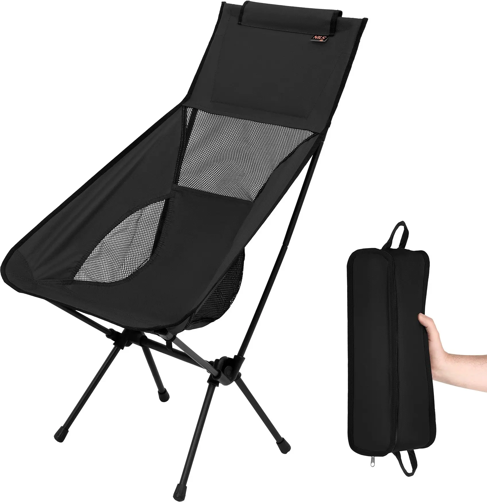 Scaun pliabil Nils Camp NC3321 (Black) - 2