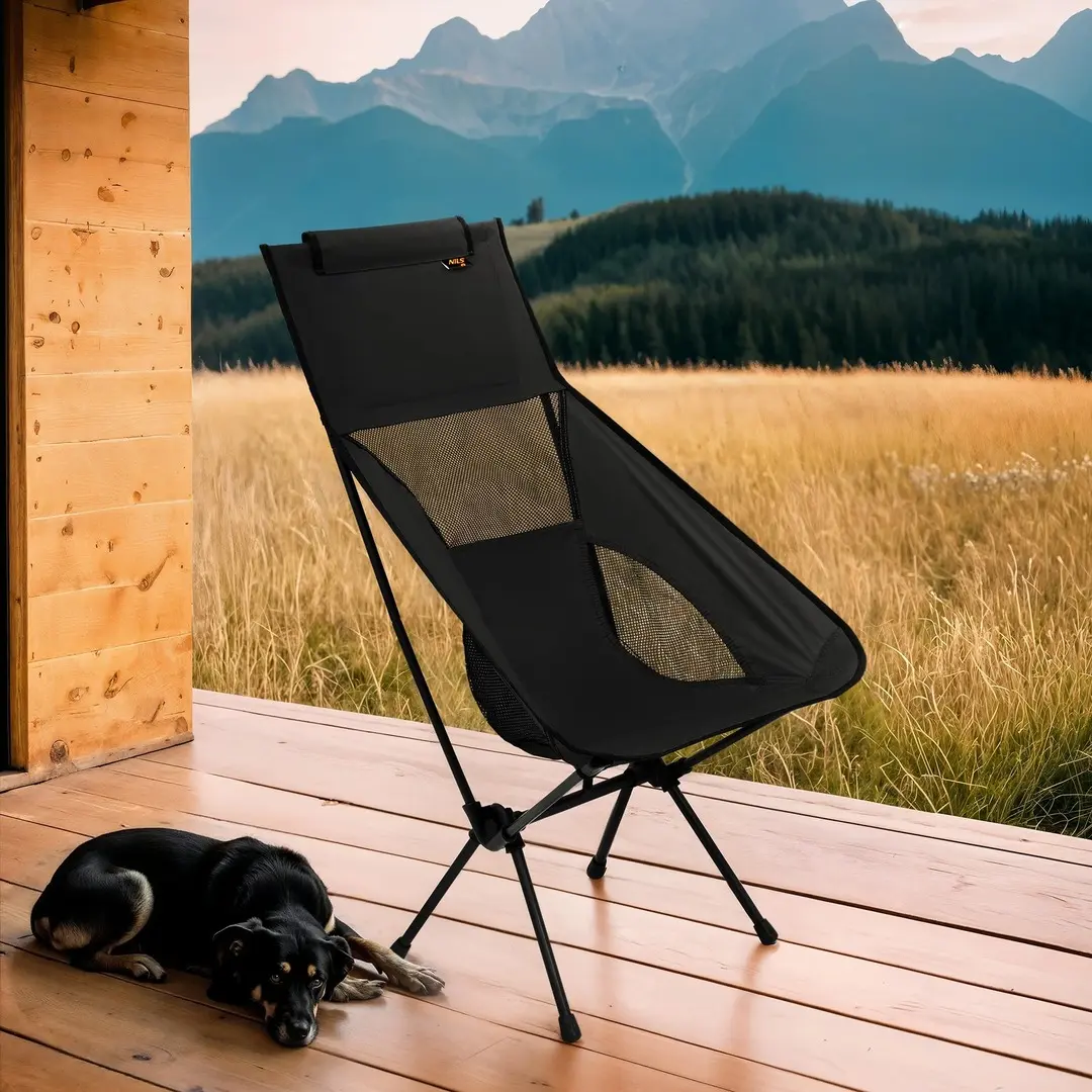 Scaun pliabil Nils Camp NC3321 (Black)