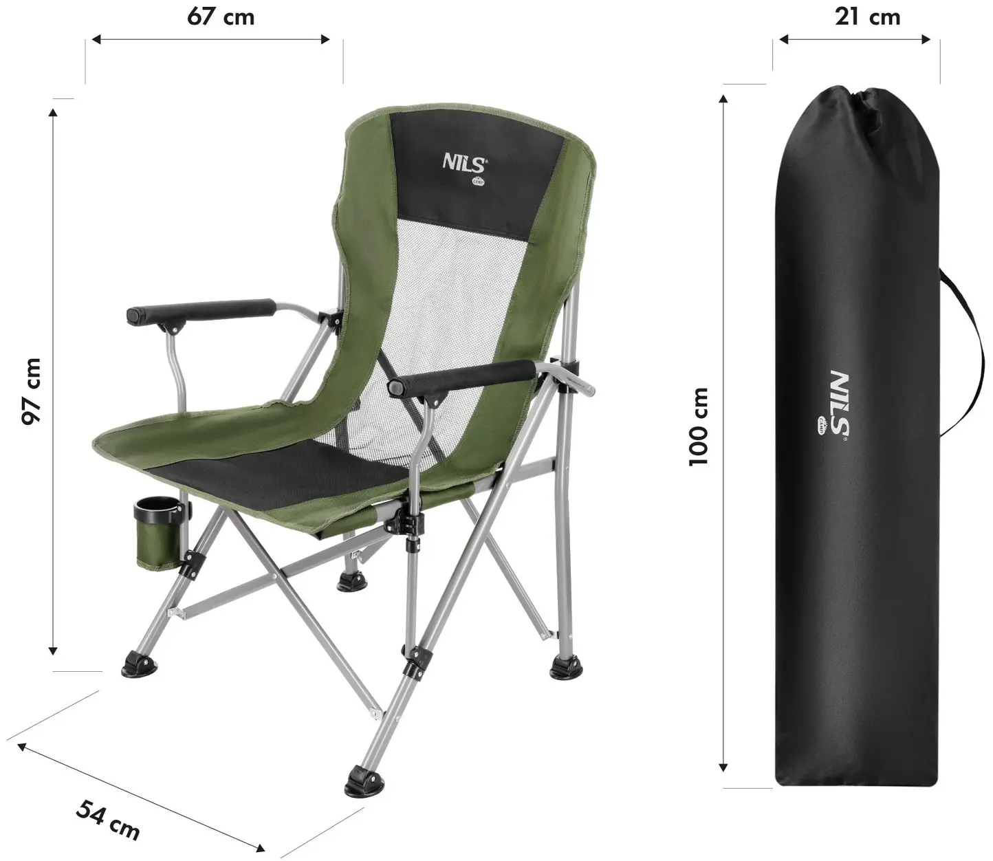 Складной стул Nils Camp NC3701 (Green)