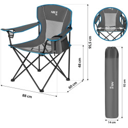 Складной стул Nils Camp NC3706 (Grey) Thumb