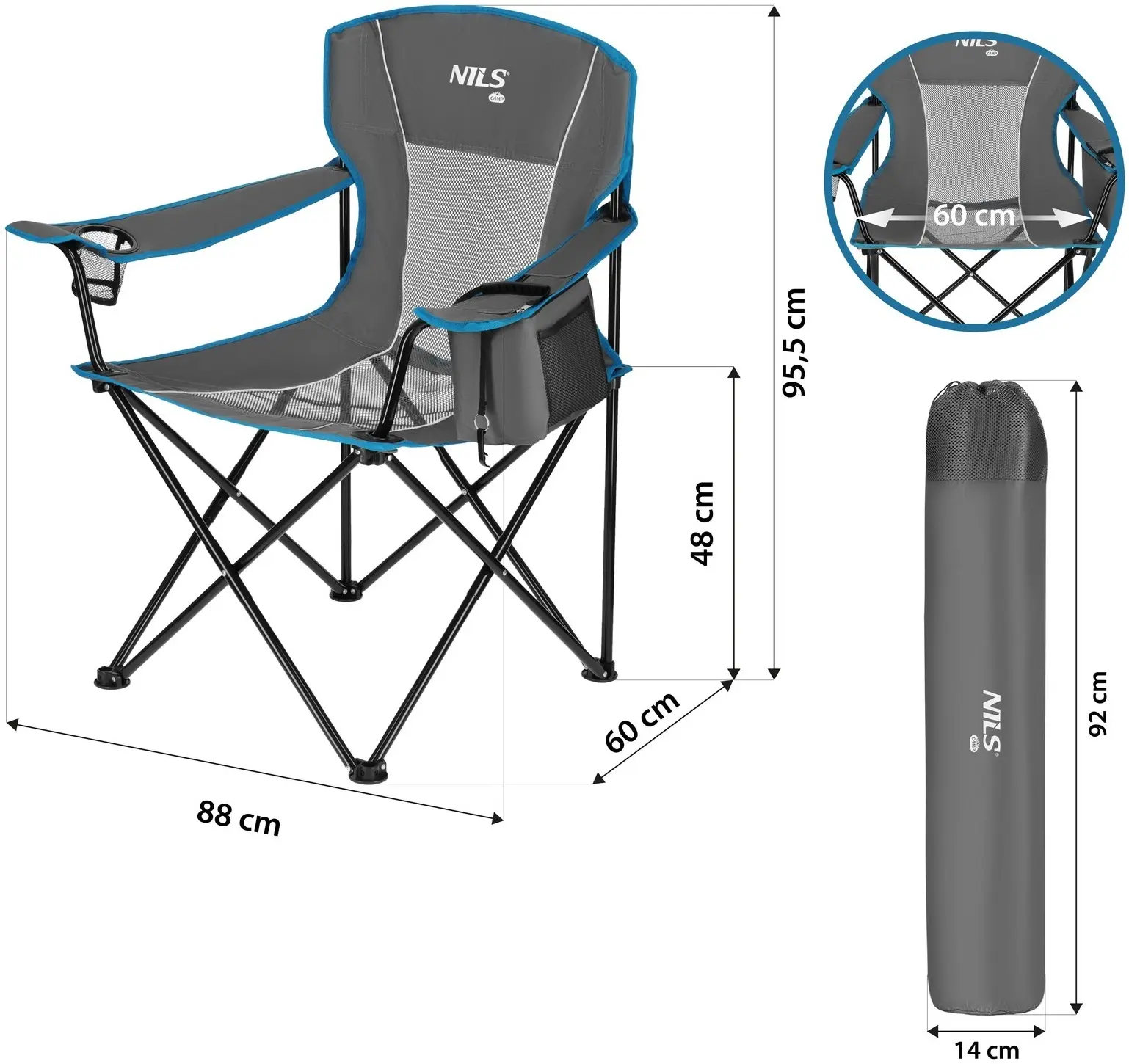 Складной стул Nils Camp NC3706 (Grey) - 13