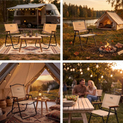 Scaun pliabil Nils Camp NC4307 (Beige) Thumb