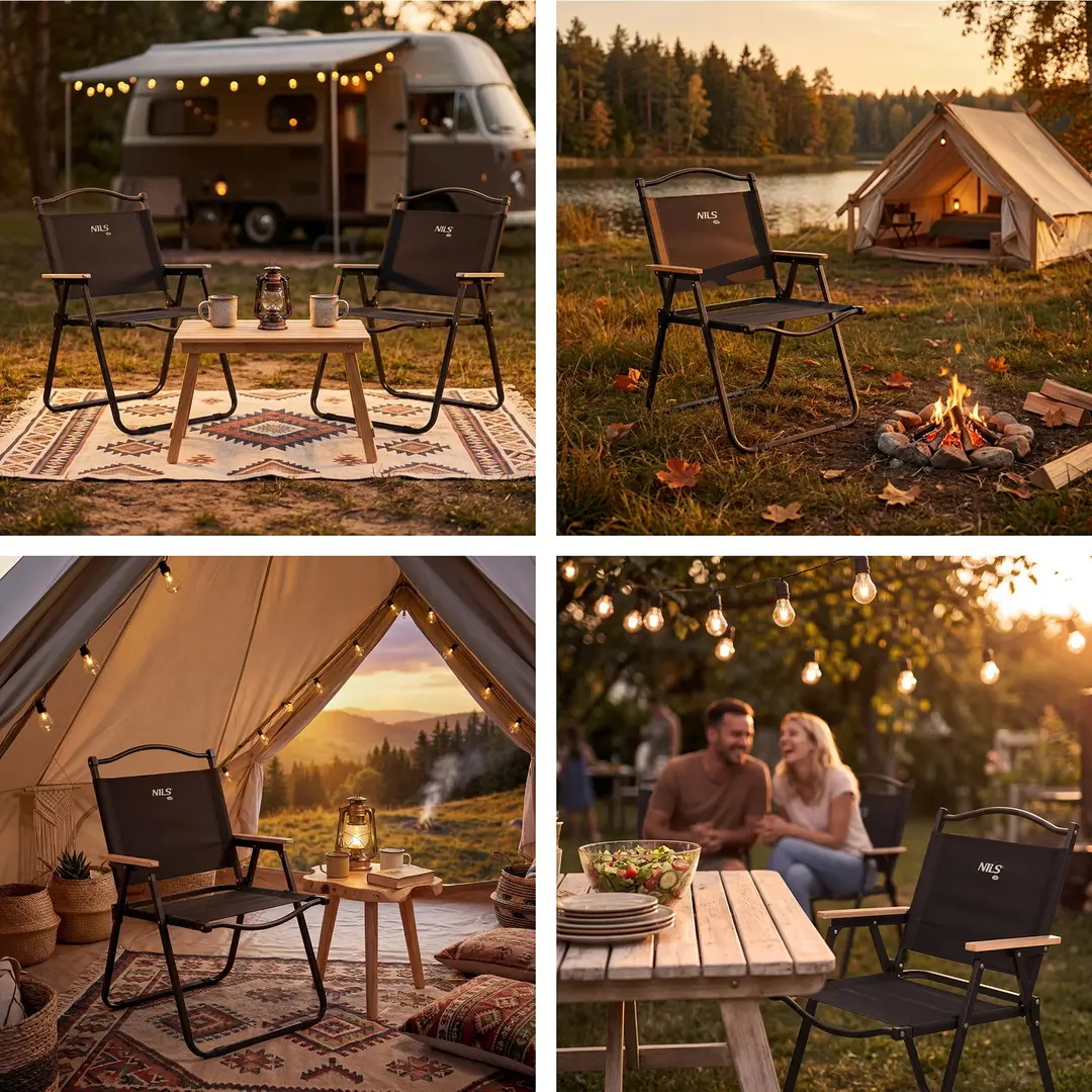 Scaun pliabil Nils Camp NC4307 (Black) - 11