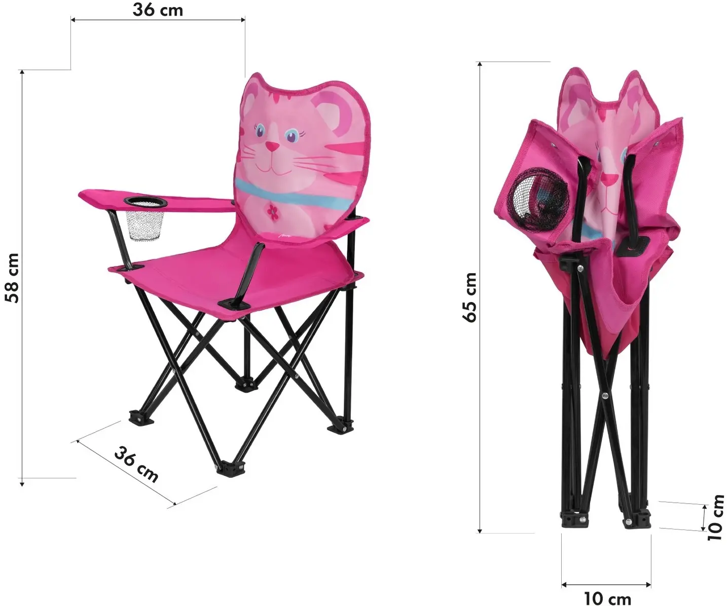 Scaun pliabil Nils Fun NC3305 Cat (Pink)