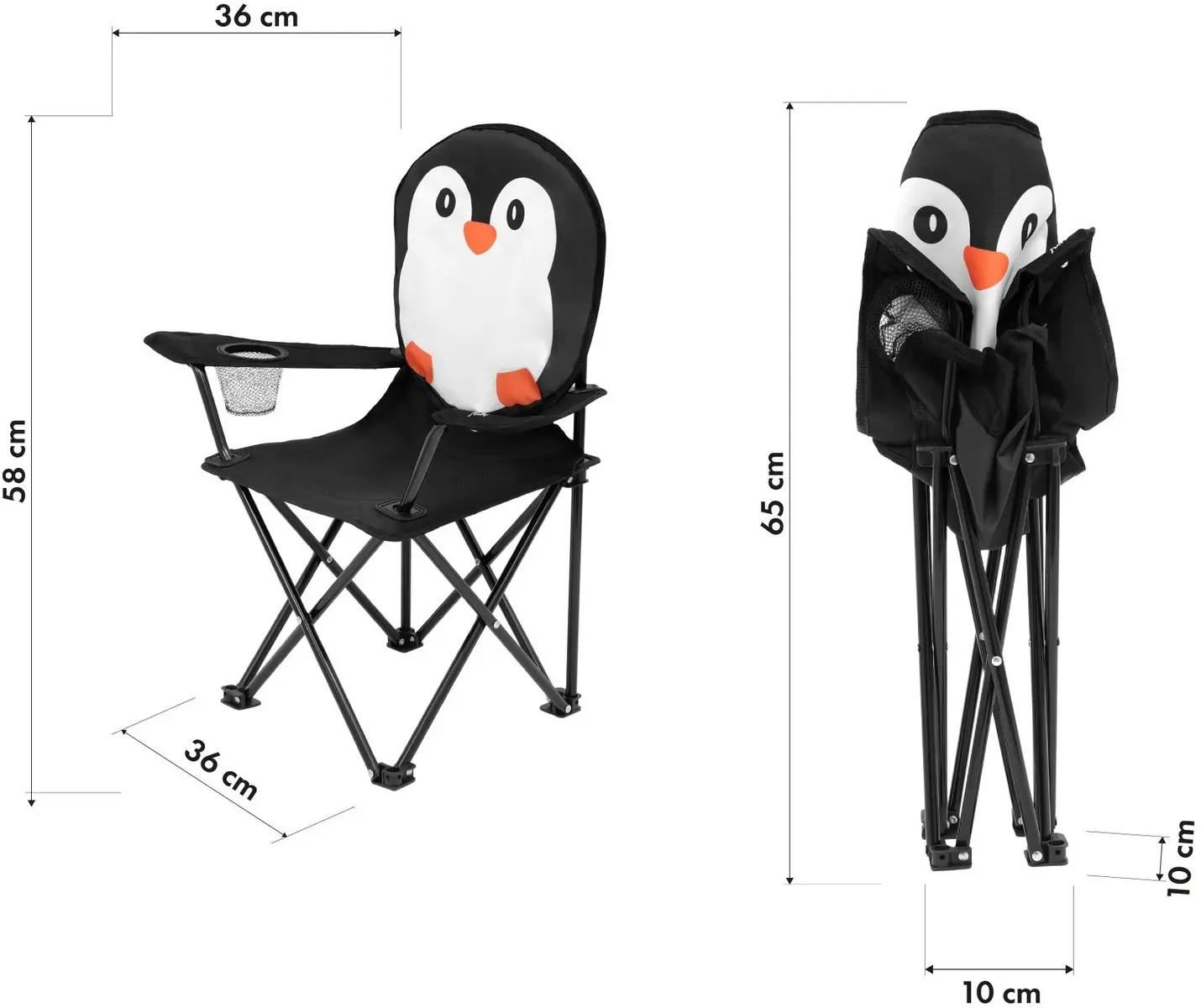 Scaun pliabil Nils Fun NC3305 Penguin (Black)