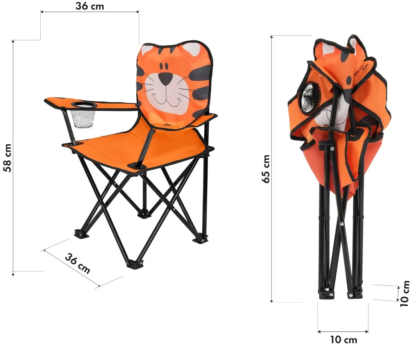 Scaun pliabil Nils Fun NC3305 Tiger (Orange)