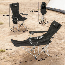 Set scaunde de camping Outsunny A20-513V00BK (Black) Thumb