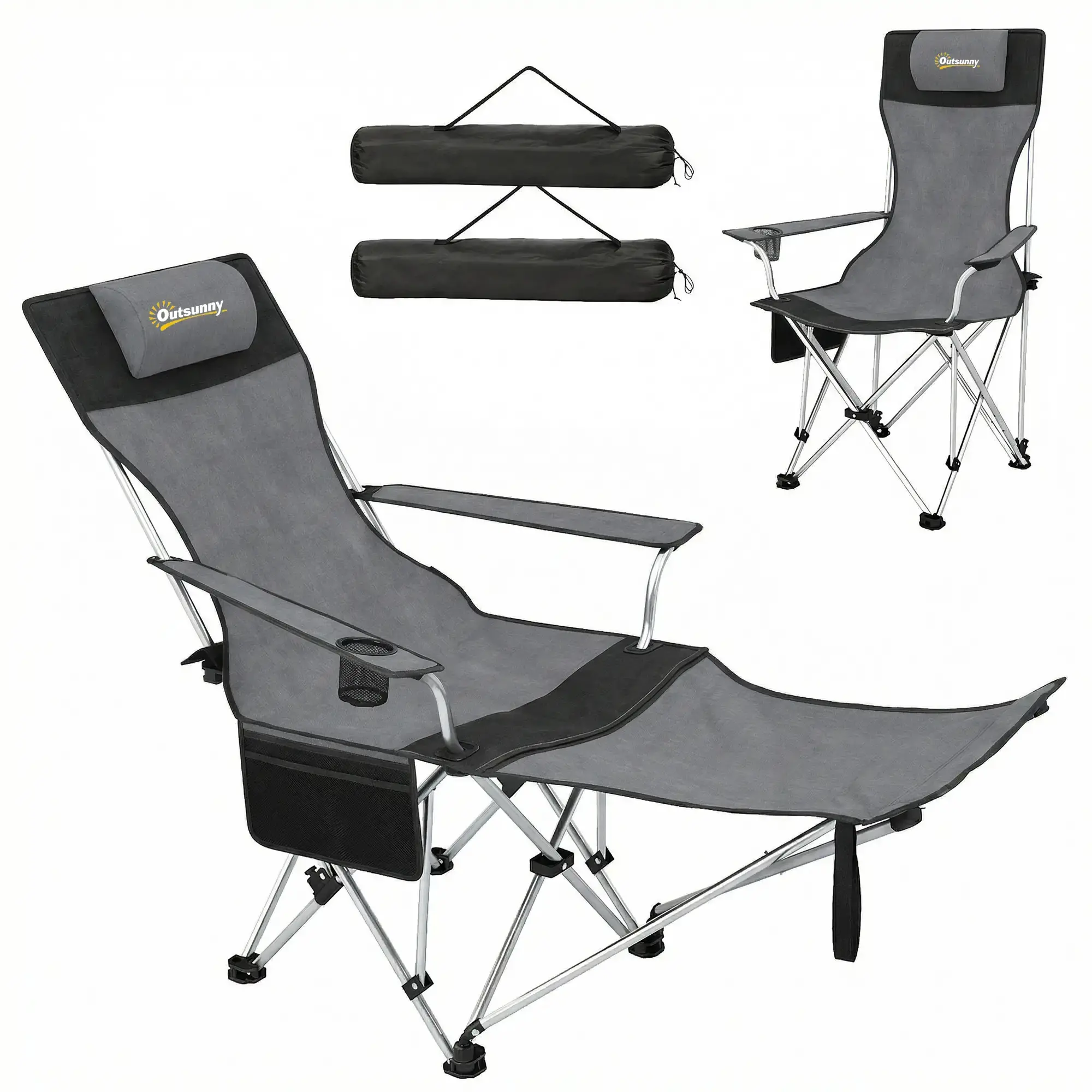 Set scaune de camping Outsunny A20-513V00GY (Grey) - 3