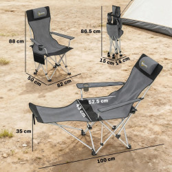 Set scaune de camping Outsunny A20-513V00GY (Grey) Thumb