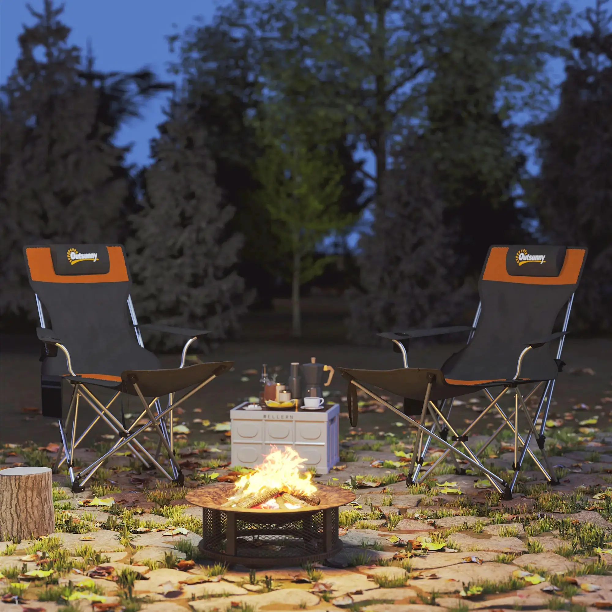 Set scaune de camping Outsunny A20-513V00OG (Black/Orange) - 5