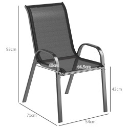 Комплект садовых стульев Outsunny 84G-668V01BK (Black) Thumb