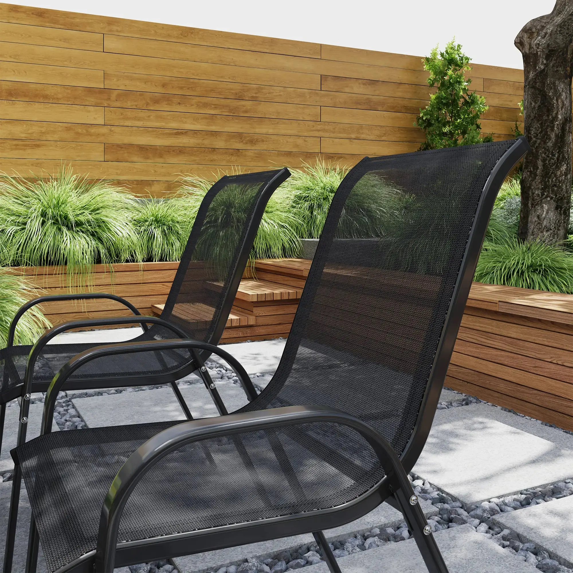Комплект садовых стульев Outsunny 84G-668V01BK (Black) - 5