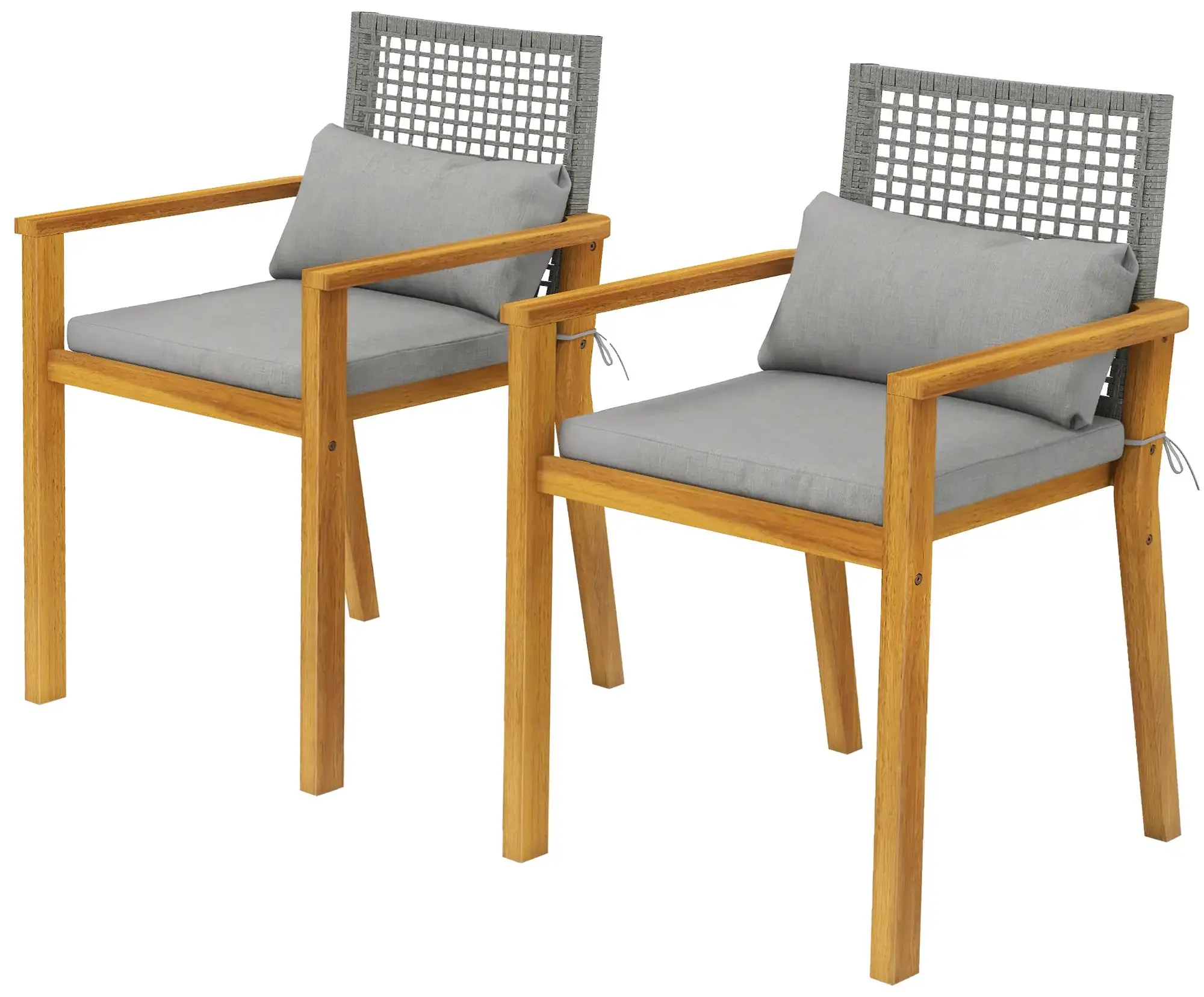 Комплект садовых стульев Outsunny 84G-862V91TK (Teak/Grey) - 2