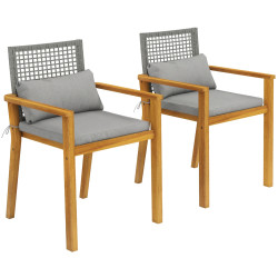 Комплект садовых стульев Outsunny 84G-862V91TK (Teak/Grey) Thumb