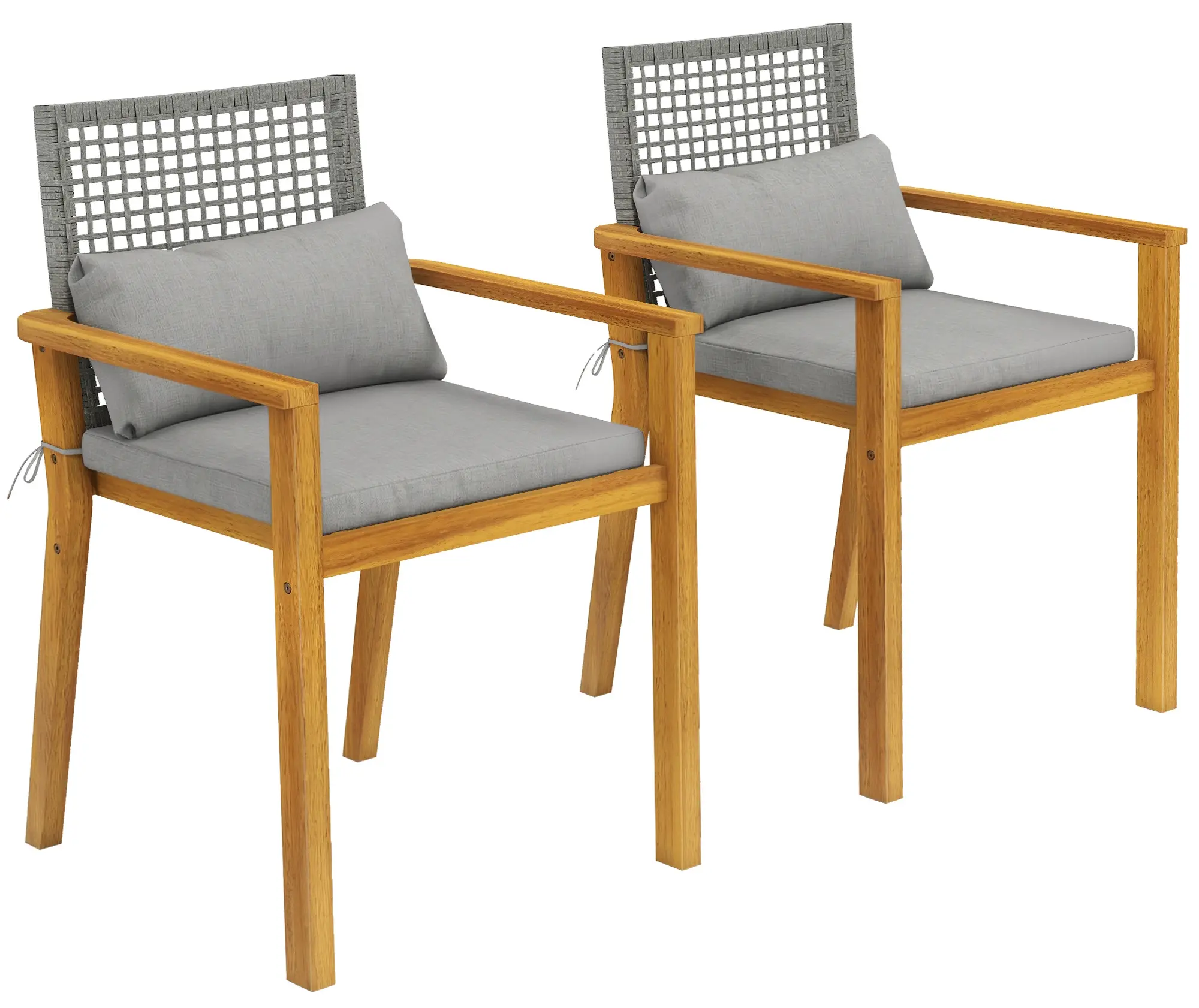 Комплект садовых стульев Outsunny 84G-862V91TK (Teak/Grey) - 3