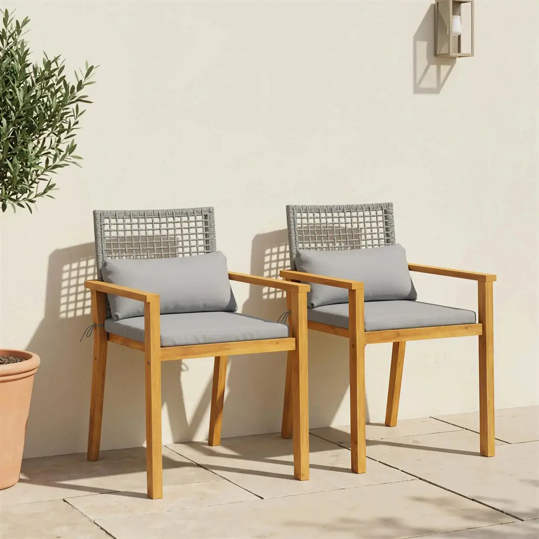 Комплект садовых стульев Outsunny 84G-862V91TK (Teak/Grey)