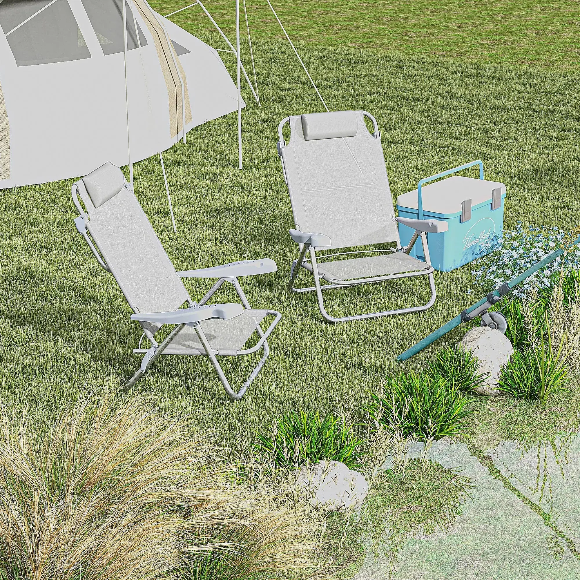 Комплект стульев Outsunny A20-380V00LG (Light Grey) - 6