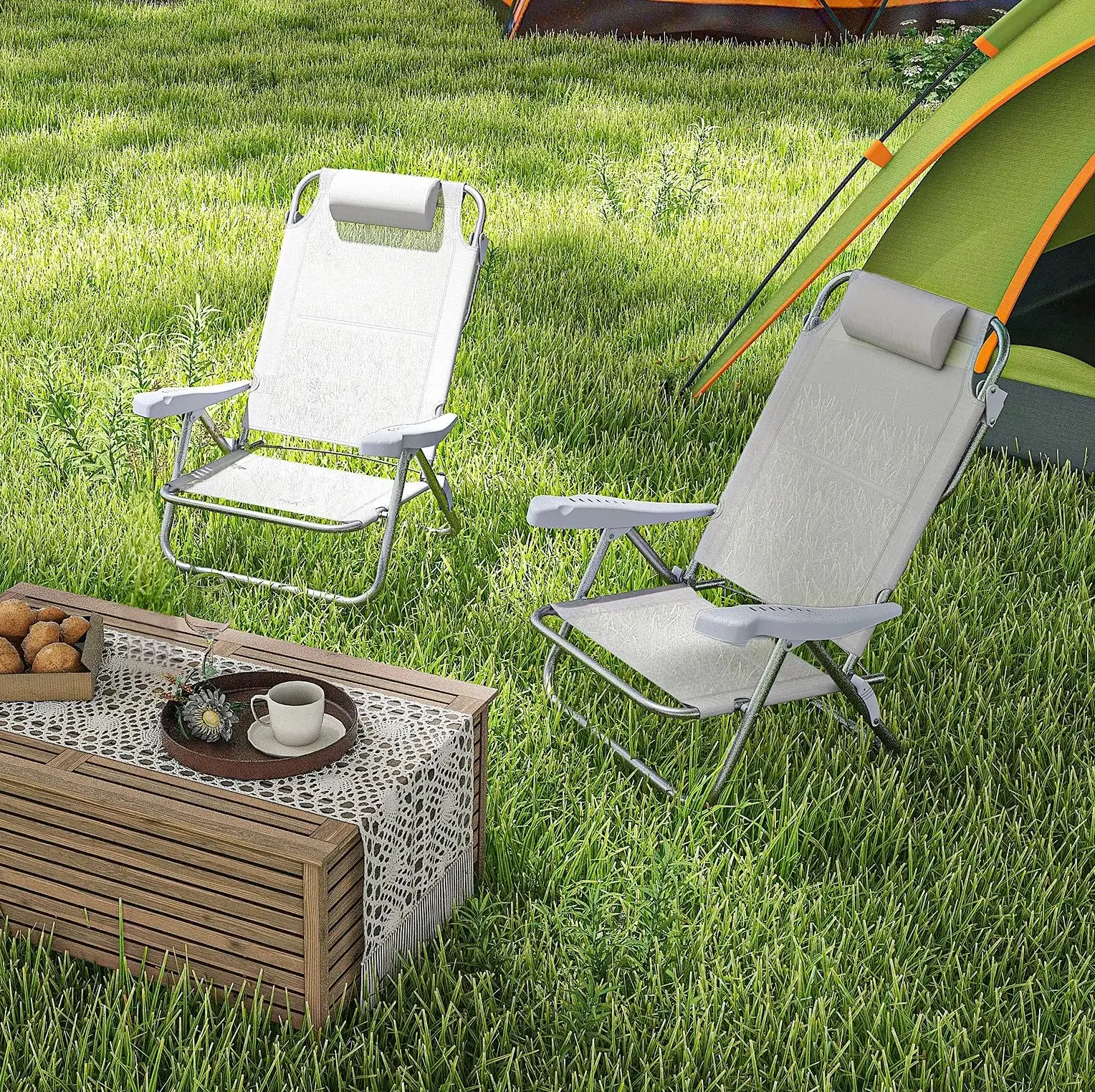 Комплект стульев Outsunny A20-380V00LG (Light Grey) - 7
