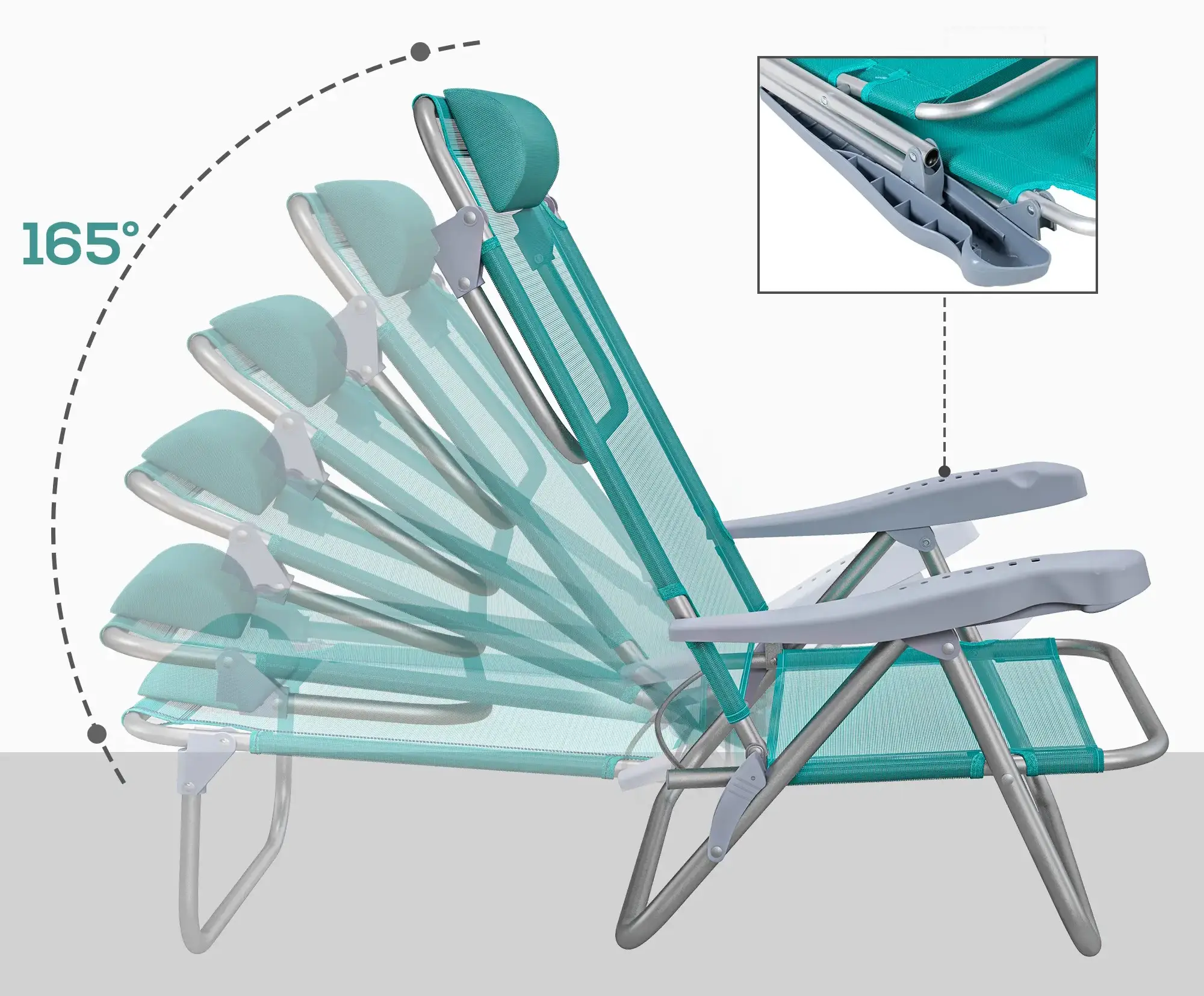 Комплект стульев Outsunny A20-380V00NU (Turquoise) - 5