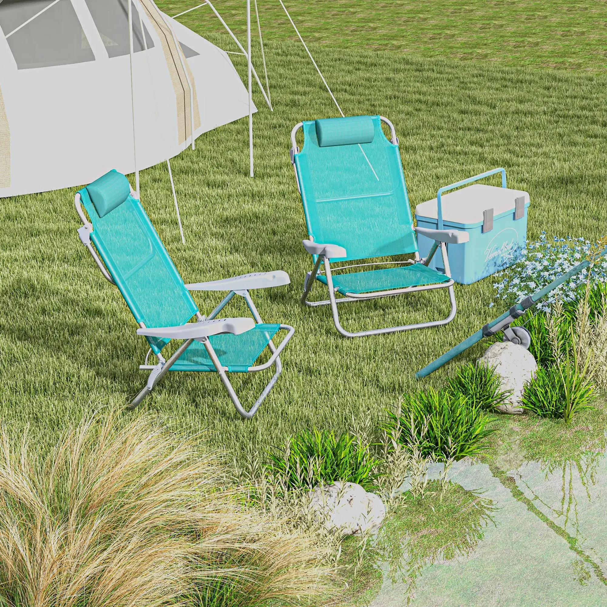 Комплект стульев Outsunny A20-380V00NU (Turquoise) - 7