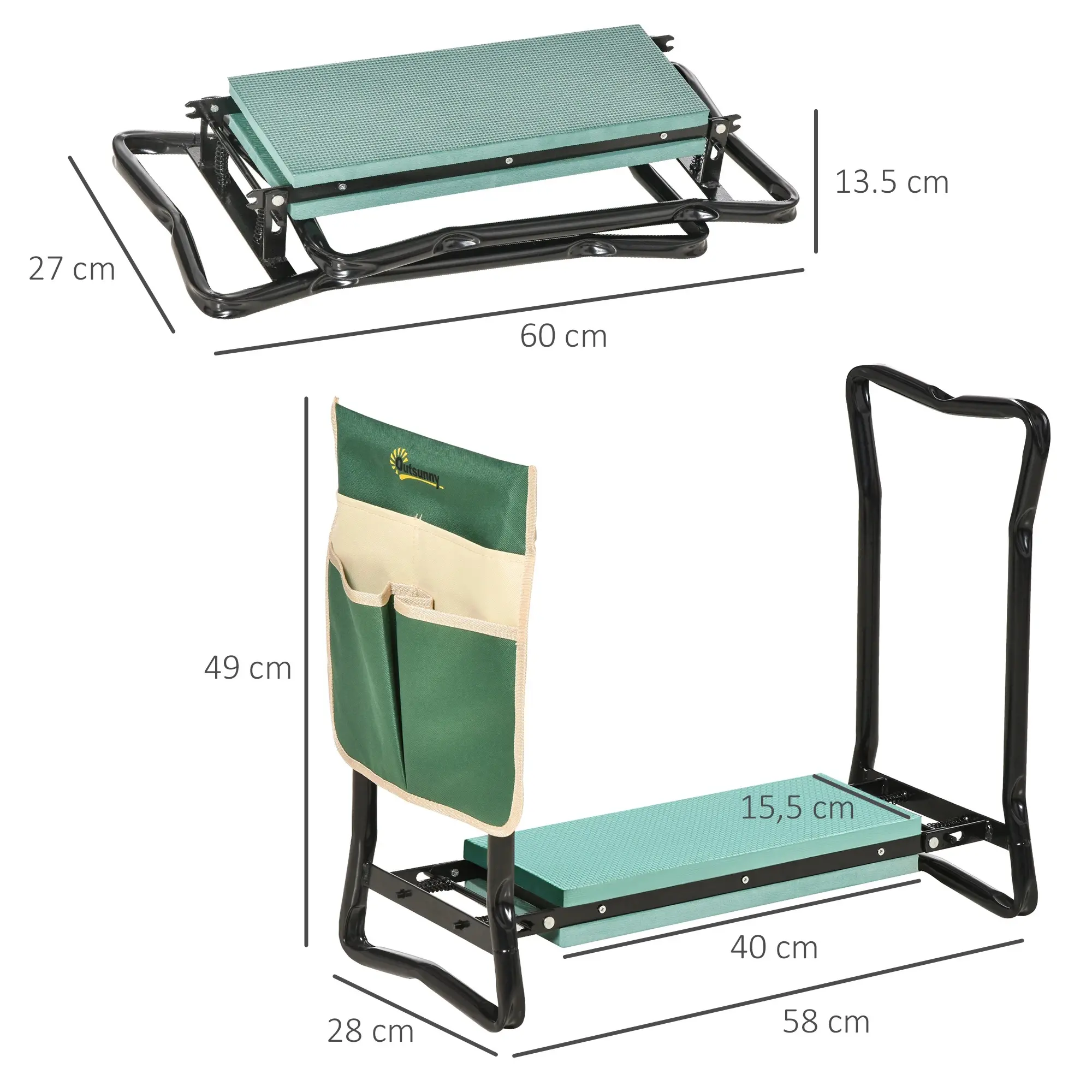 Scaun genunchier de gradina Outsunny 845-335 (Green) - 3
