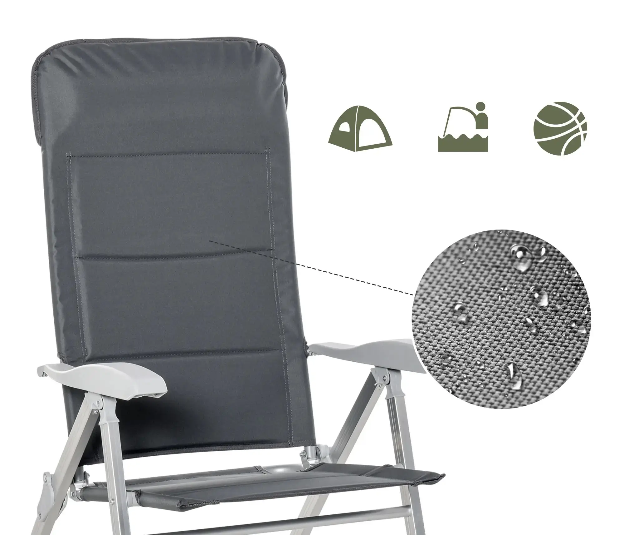 Scaun pliabil de gradina Outsunny 84B-566CG (Grey) - 5