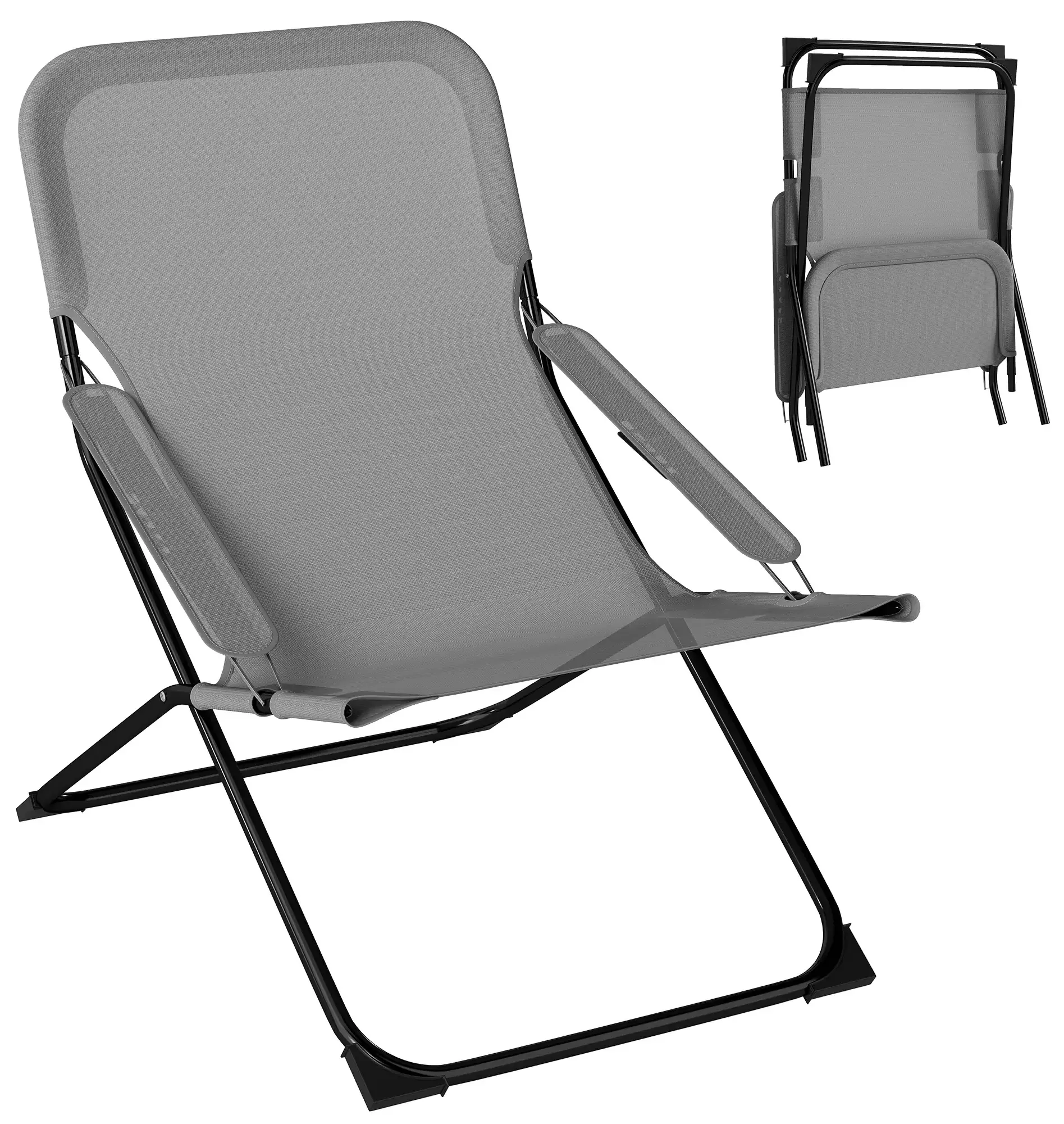 Scaun pliabil de gradina Outsunny 84G-373V00GY (Grey) - 3