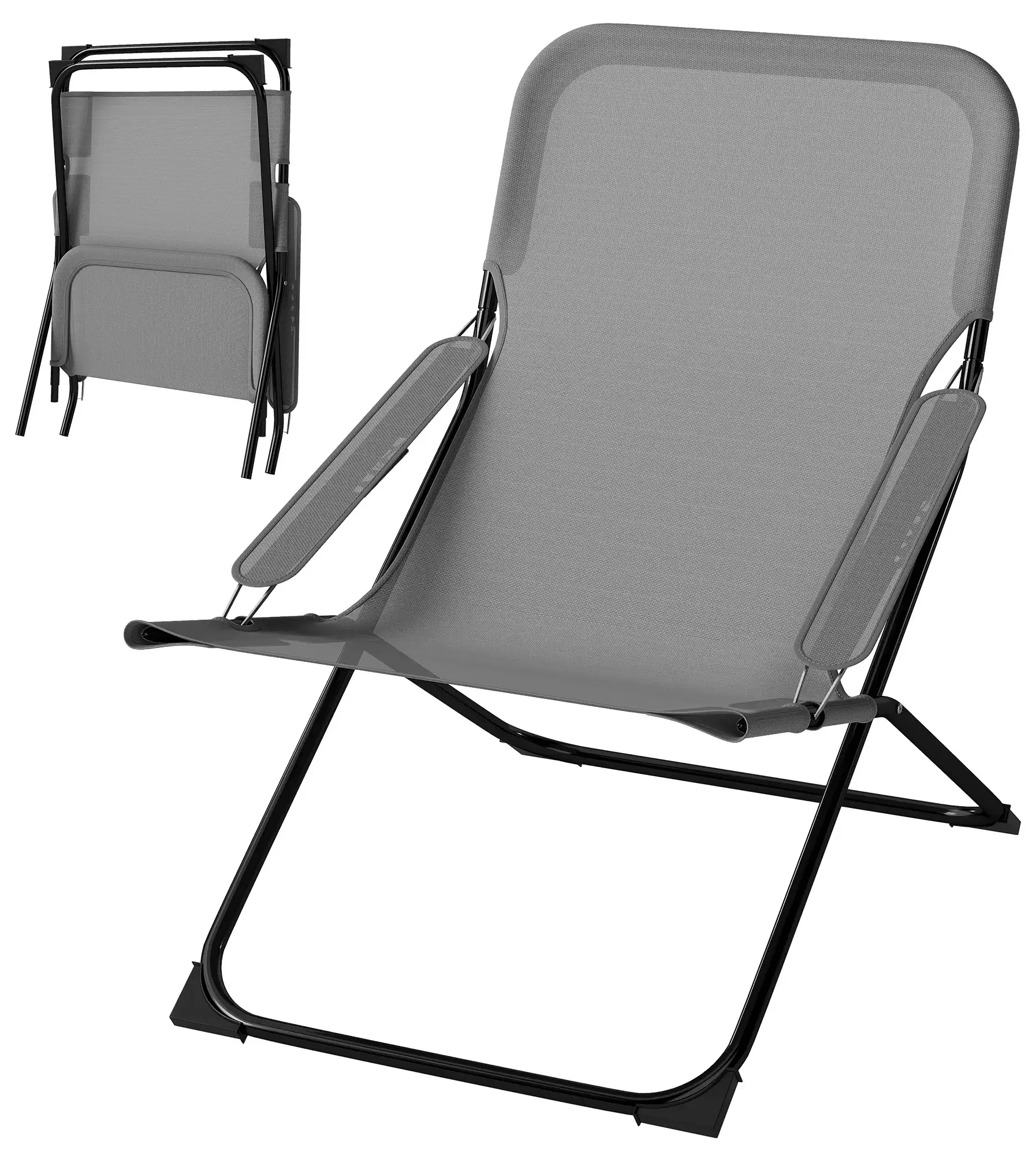 Scaun pliabil de gradina Outsunny 84G-373V00GY (Grey) - 4