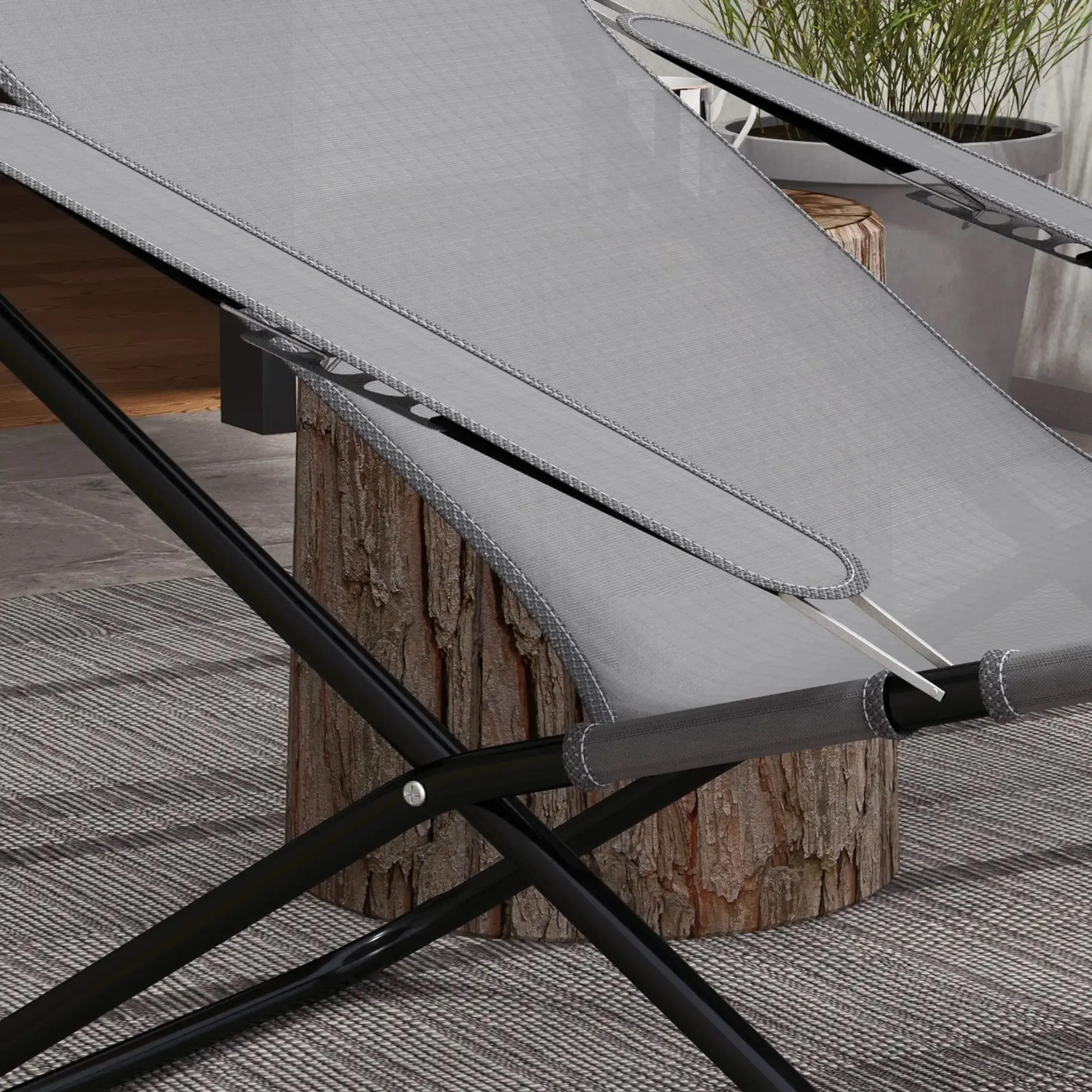 Scaun pliabil de gradina Outsunny 84G-373V00GY (Grey) - 6