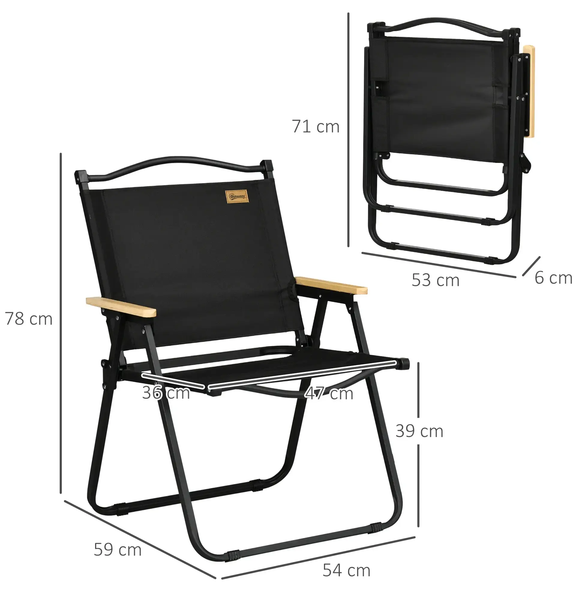 Складной садовый стул Outsunny A20-317V00BK (Black)