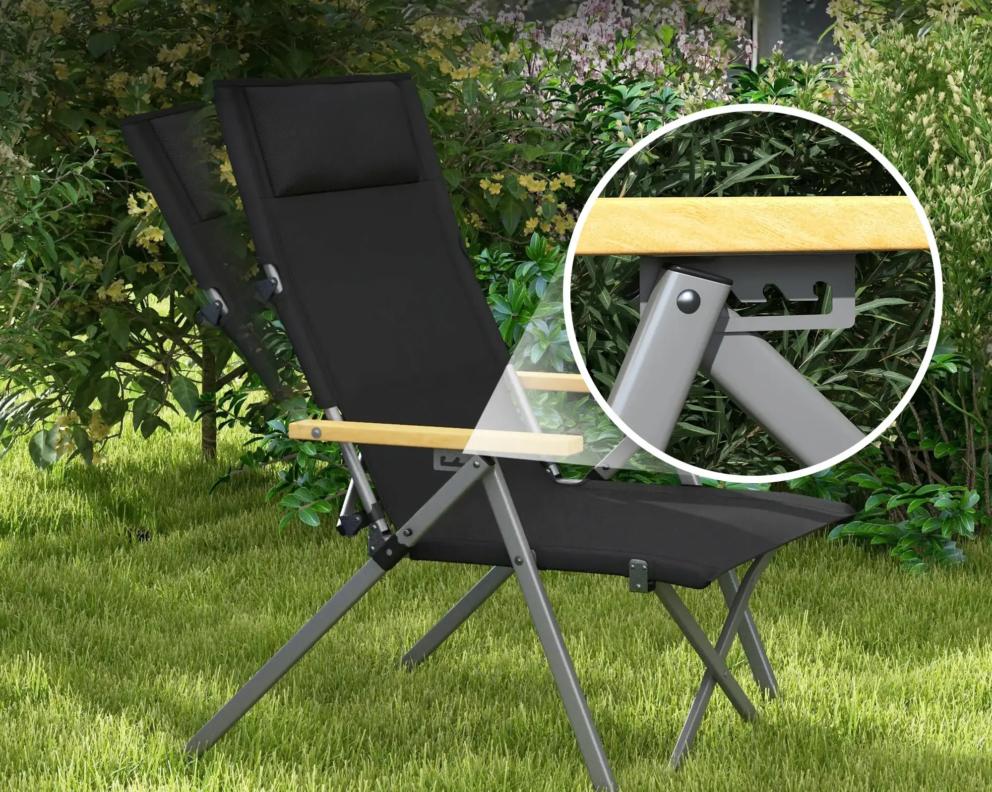 Складной садовый стул Outsunny A20-384V00BK (Black) - 8