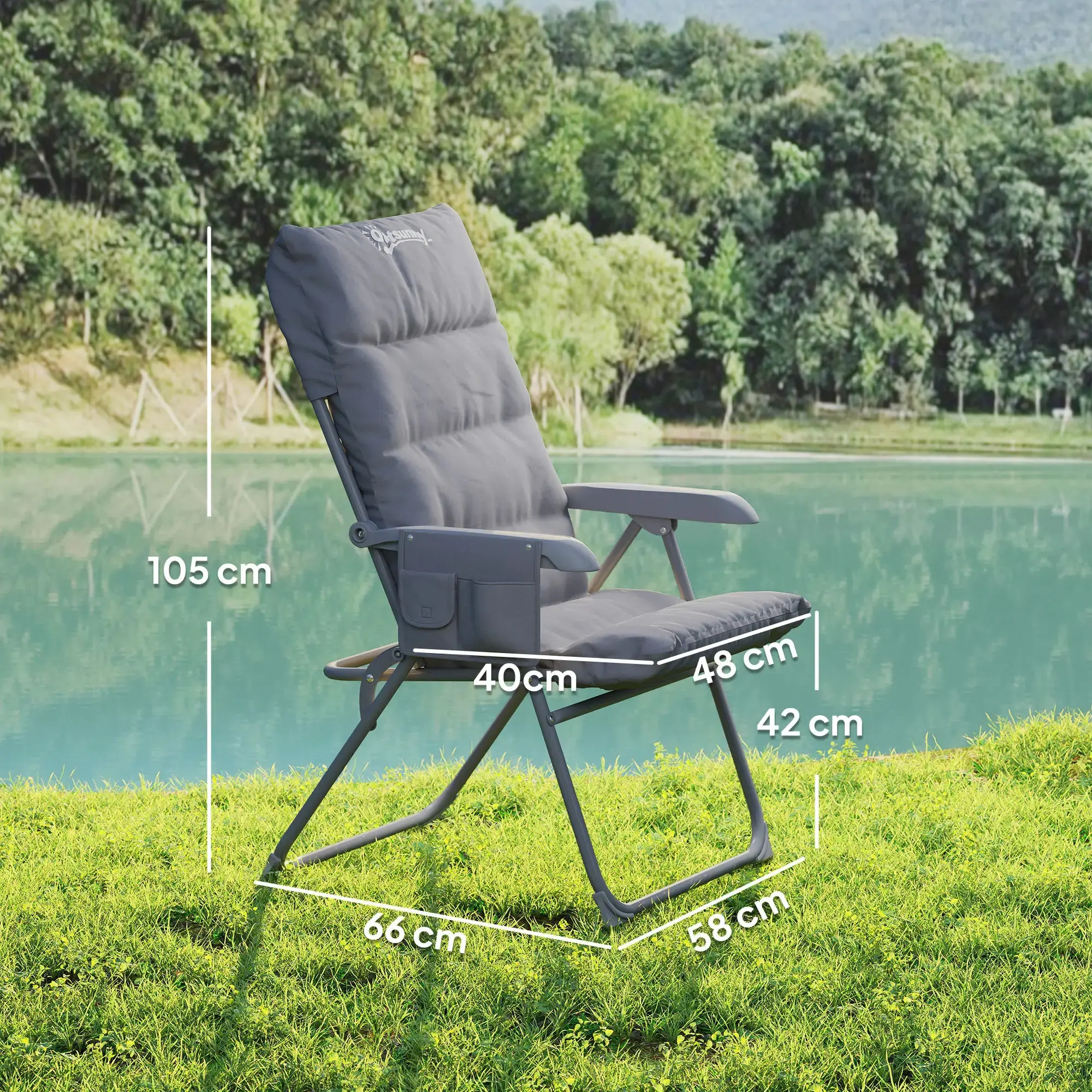 Стул кемпинговый Outsunny A20-495V00LG (Light Grey) - 3