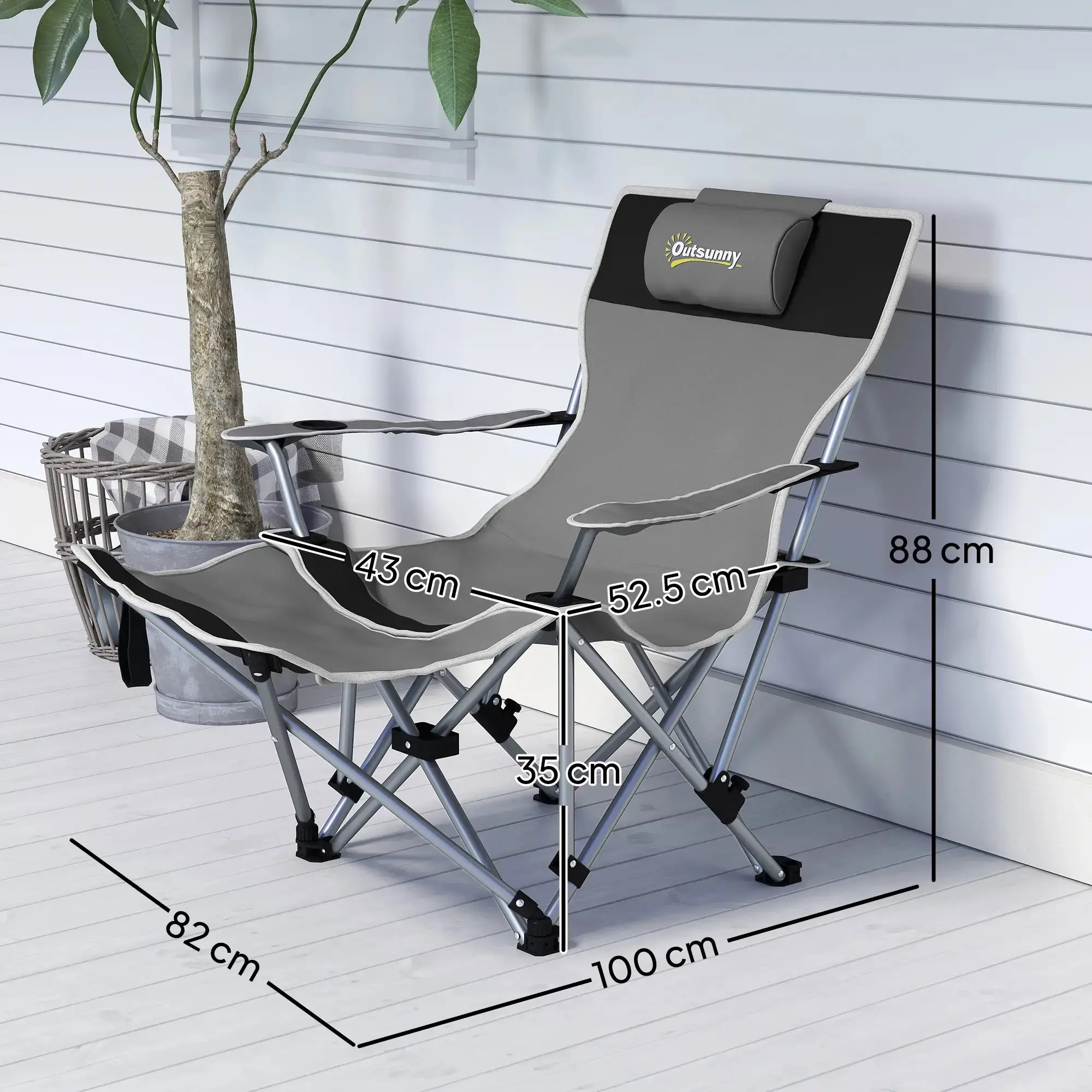 Стул кемпинговый Outsunny A20-522V00GY (Grey) - 4