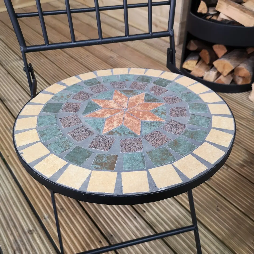 Scaun de gradina Progarden Bistro Mozaic 50632 (Black) - 4