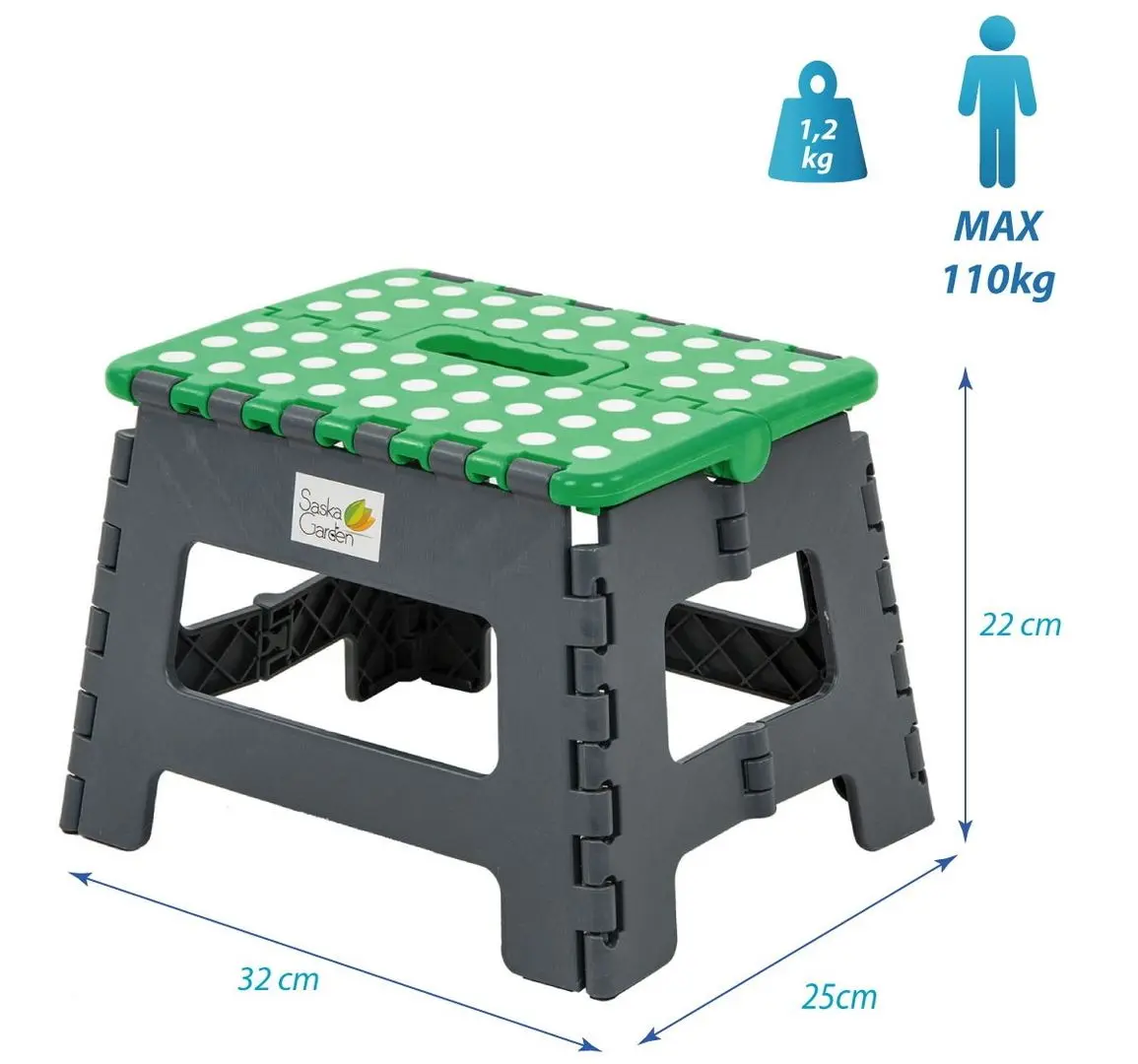 Taburet pliabil Saska Garden 1039855 (Gray/Green)