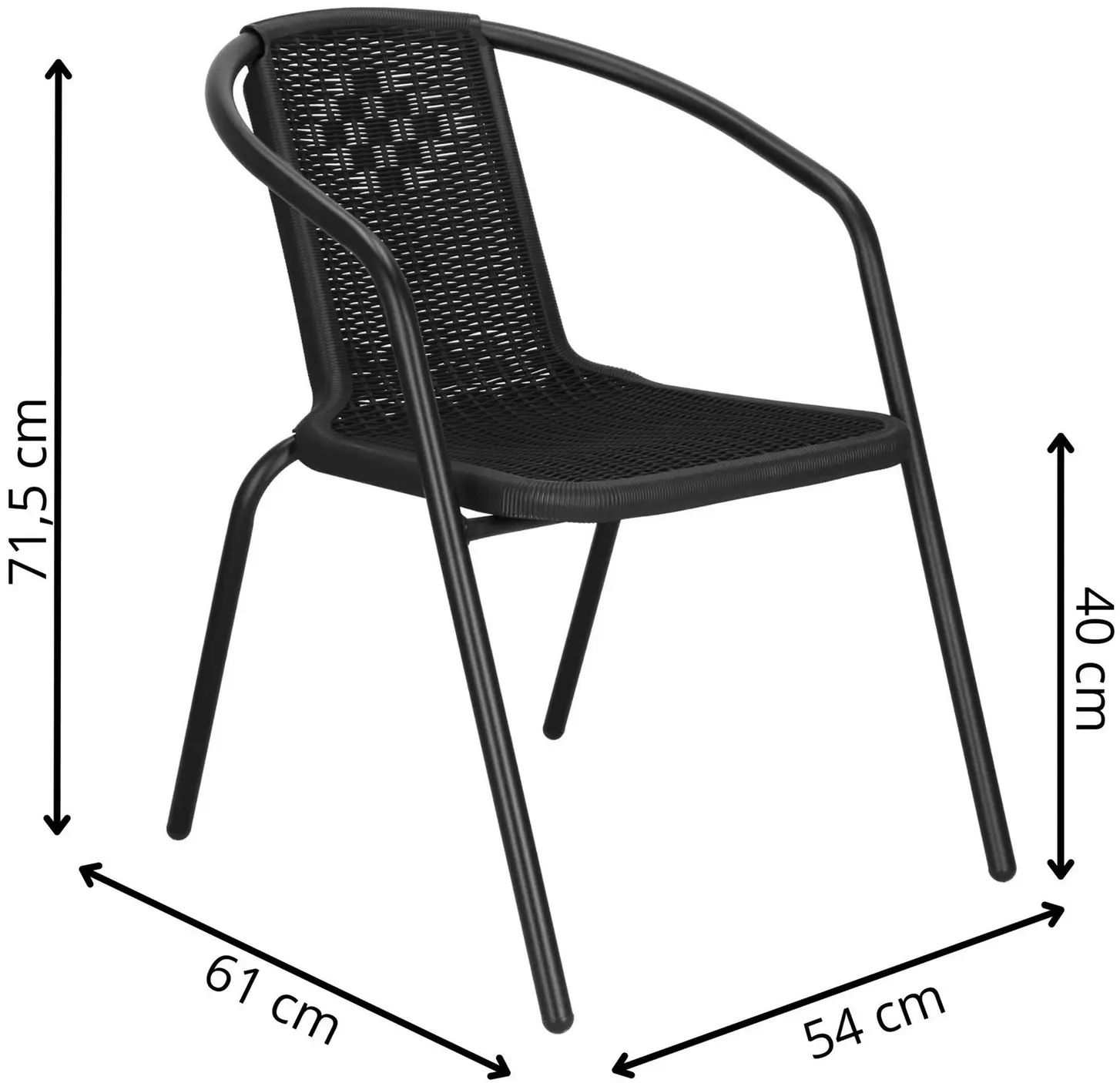 Scaun de gradina Springos Bistro GF1011 (Black) - 10