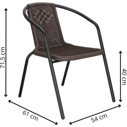 Scaun de gradina Springos Bistro GF1019 (Brown) Thumb