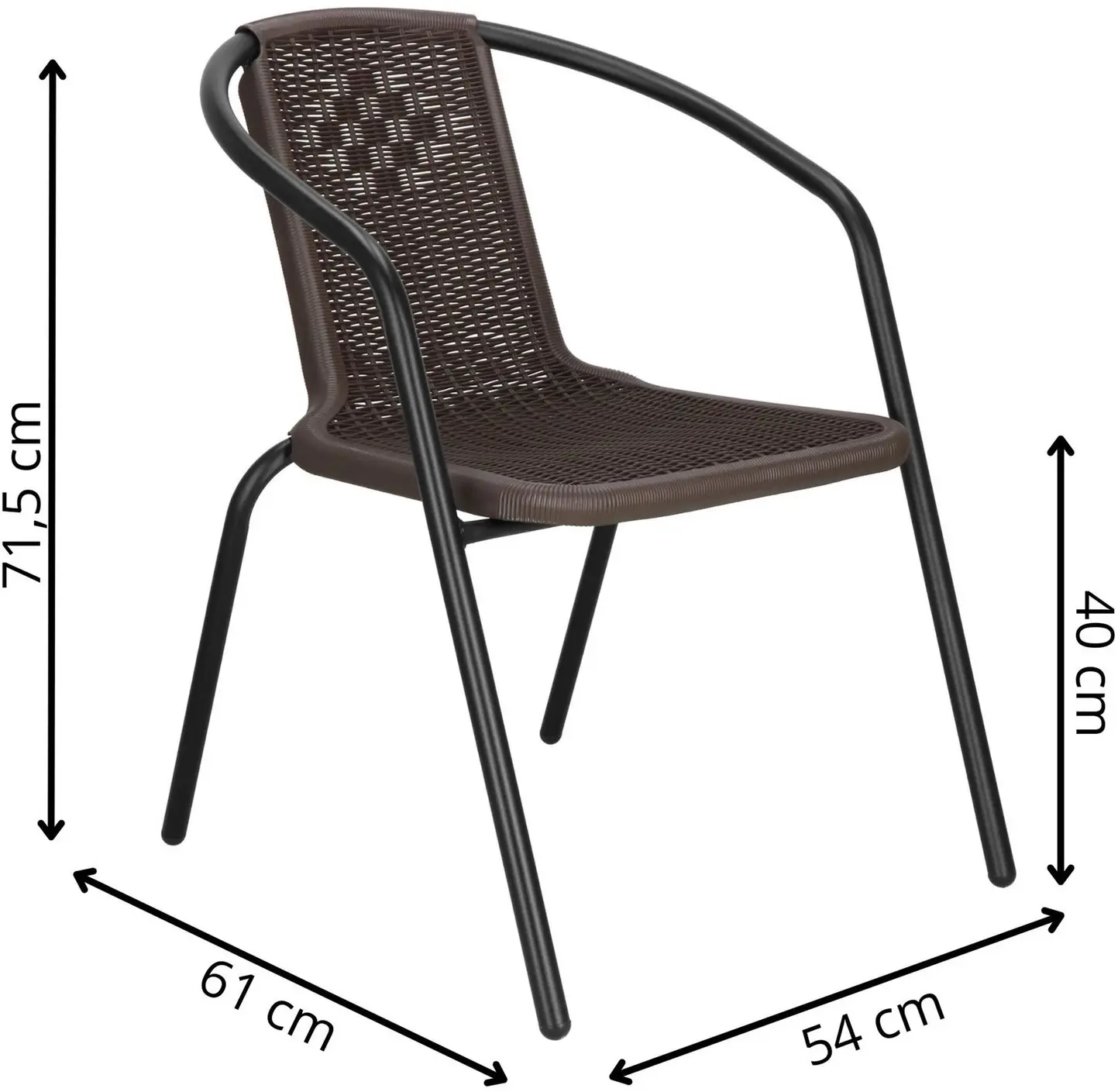 Scaun de gradina Springos Bistro GF1019 (Brown) - 9