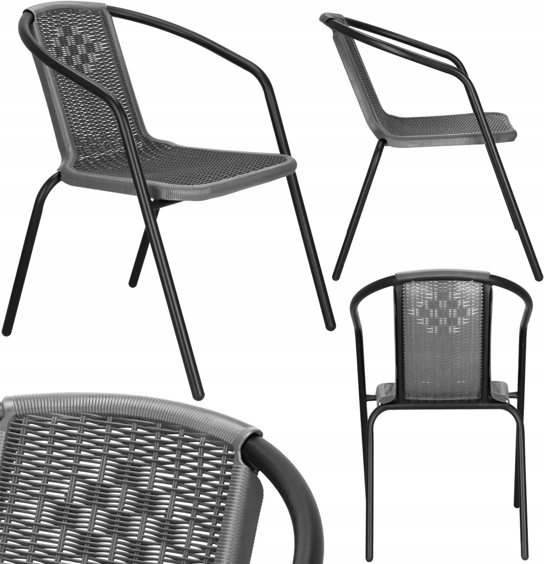 Scaun de gradina Springos Bistro GF1022 (Grey) - 4